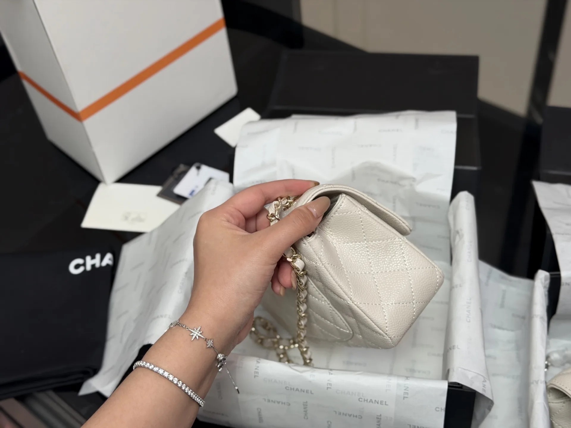 Chanel CF Mini Quilted Caviar Flap Bag D30017961 — view 6