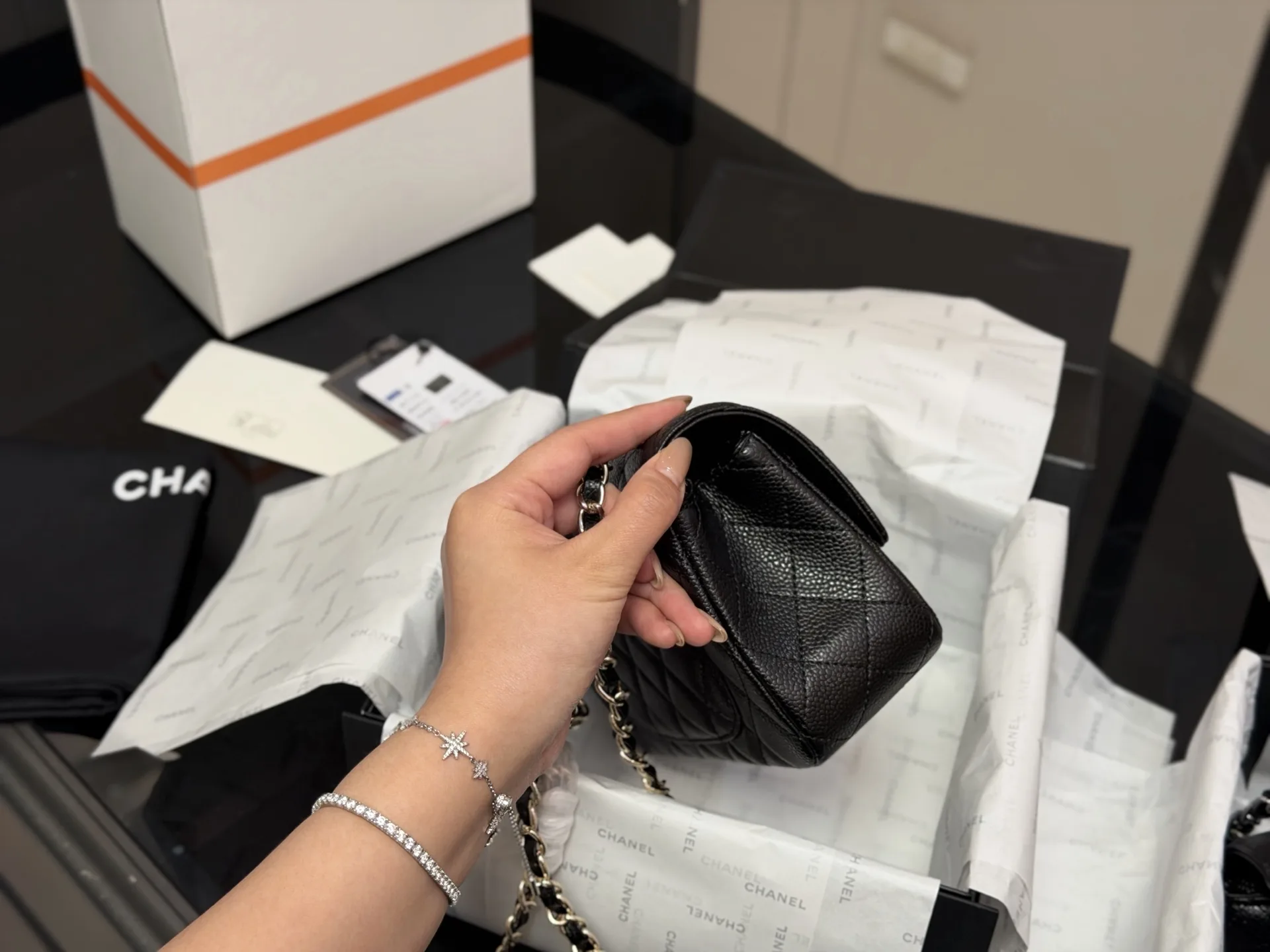 CF Mini Quilted Caviar Leather Flap Bag D30017960 — view 6