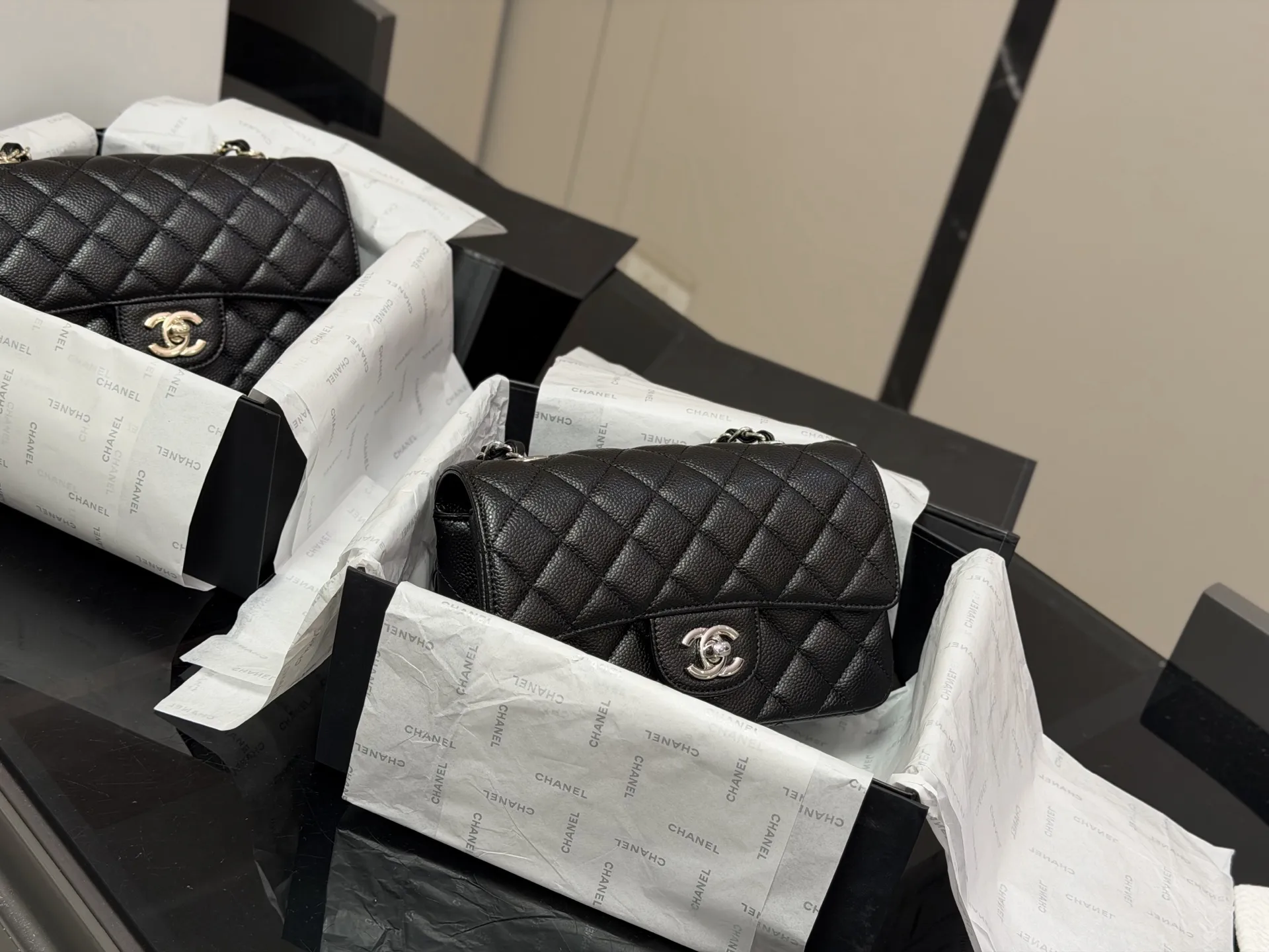 CF Mini Quilted Caviar Leather Flap Bag D30017960 — view 9