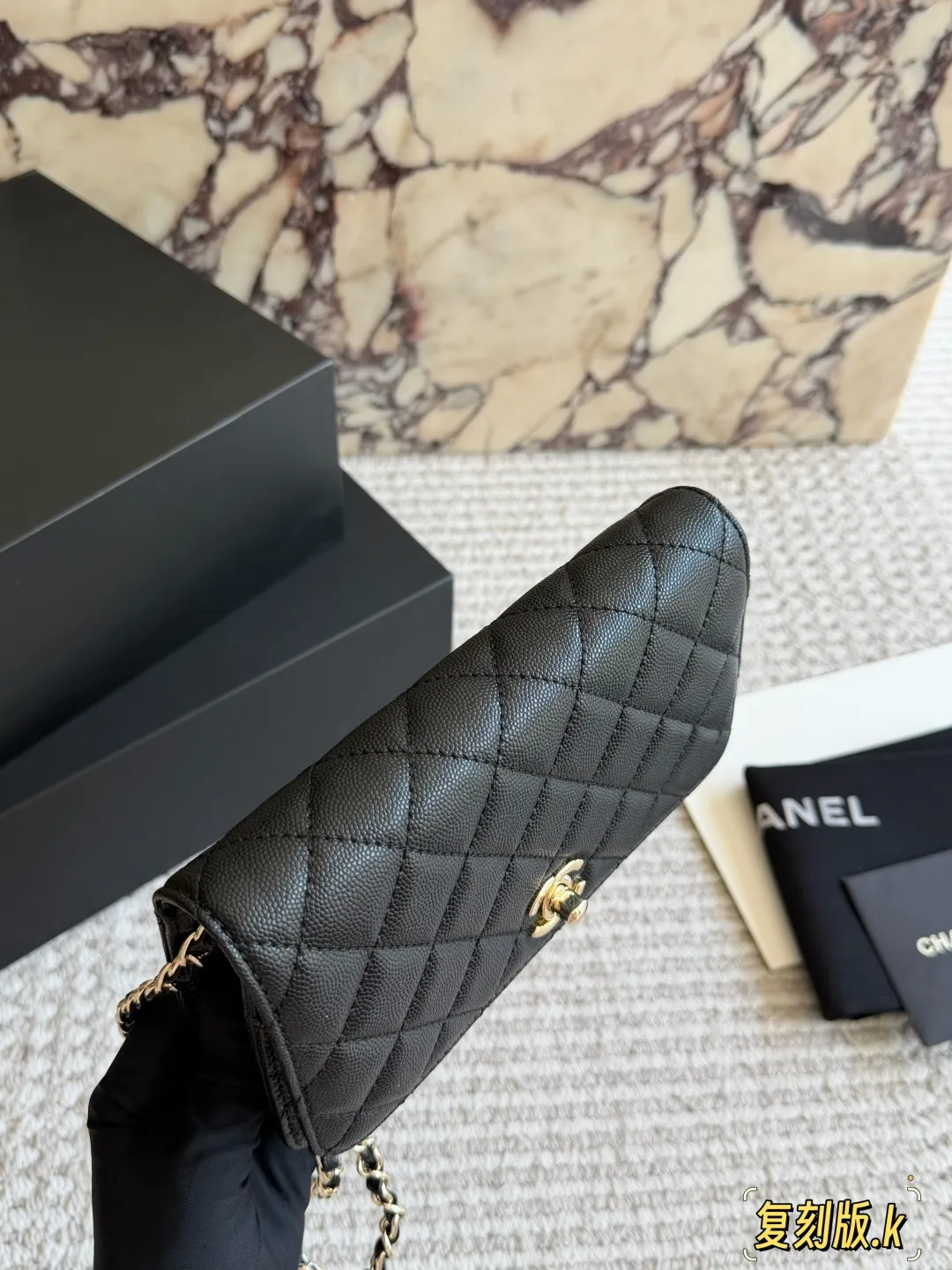 Chanel Quilted Caviar Leather WOC Bag D30018125 — view 2
