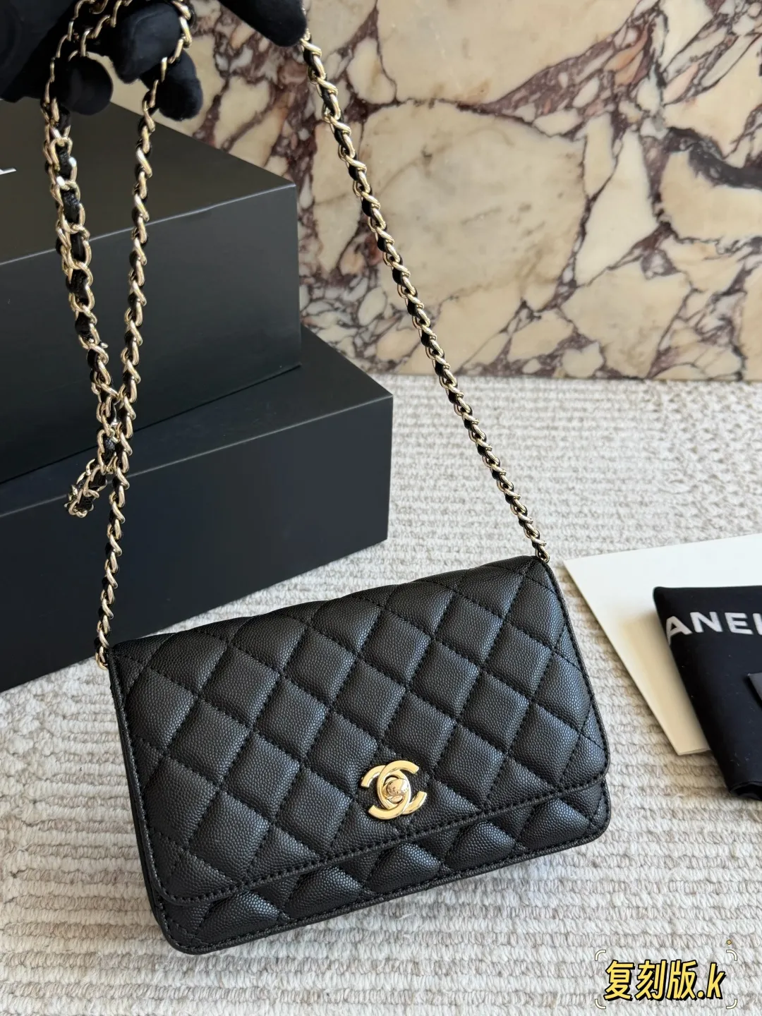 Chanel Quilted Caviar Leather WOC Bag D30018125 — view 6