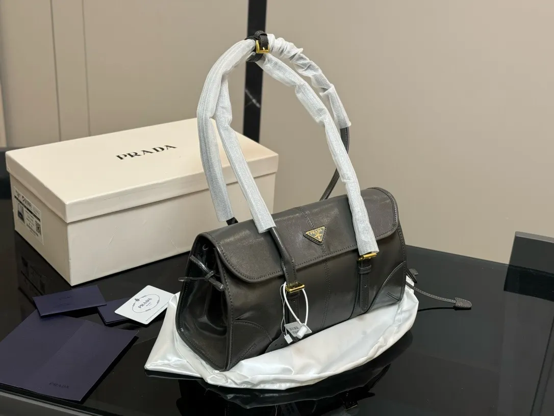 Prada Soft Lux Leather Shoulder Bag D30018135 — view 11