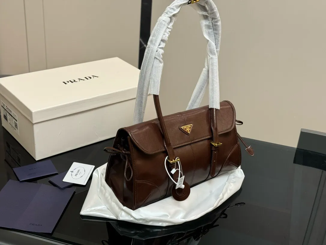 Prada Soft Lux Leather Shoulder Bag D30018135 — view 12