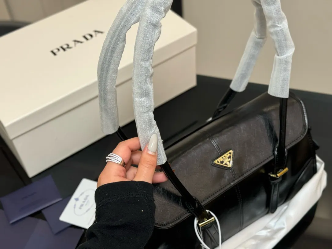 Prada Soft Lux Leather Shoulder Bag D30018135 — view 3