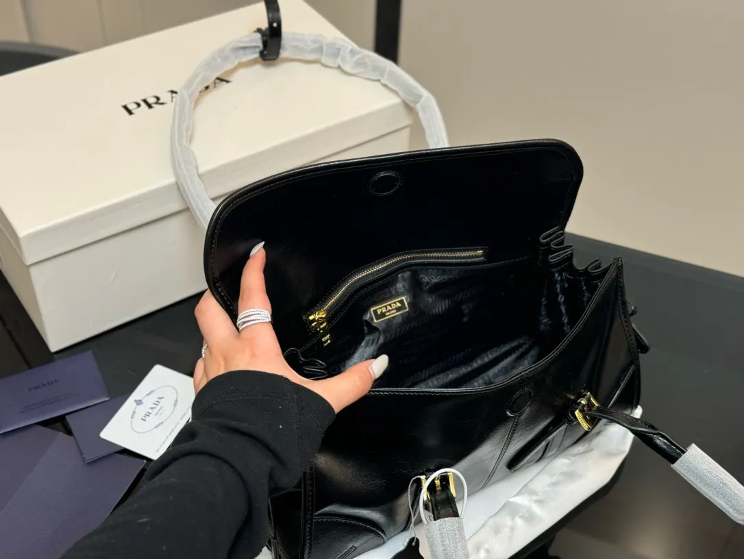 Prada Soft Lux Leather Shoulder Bag D30018135 — view 4