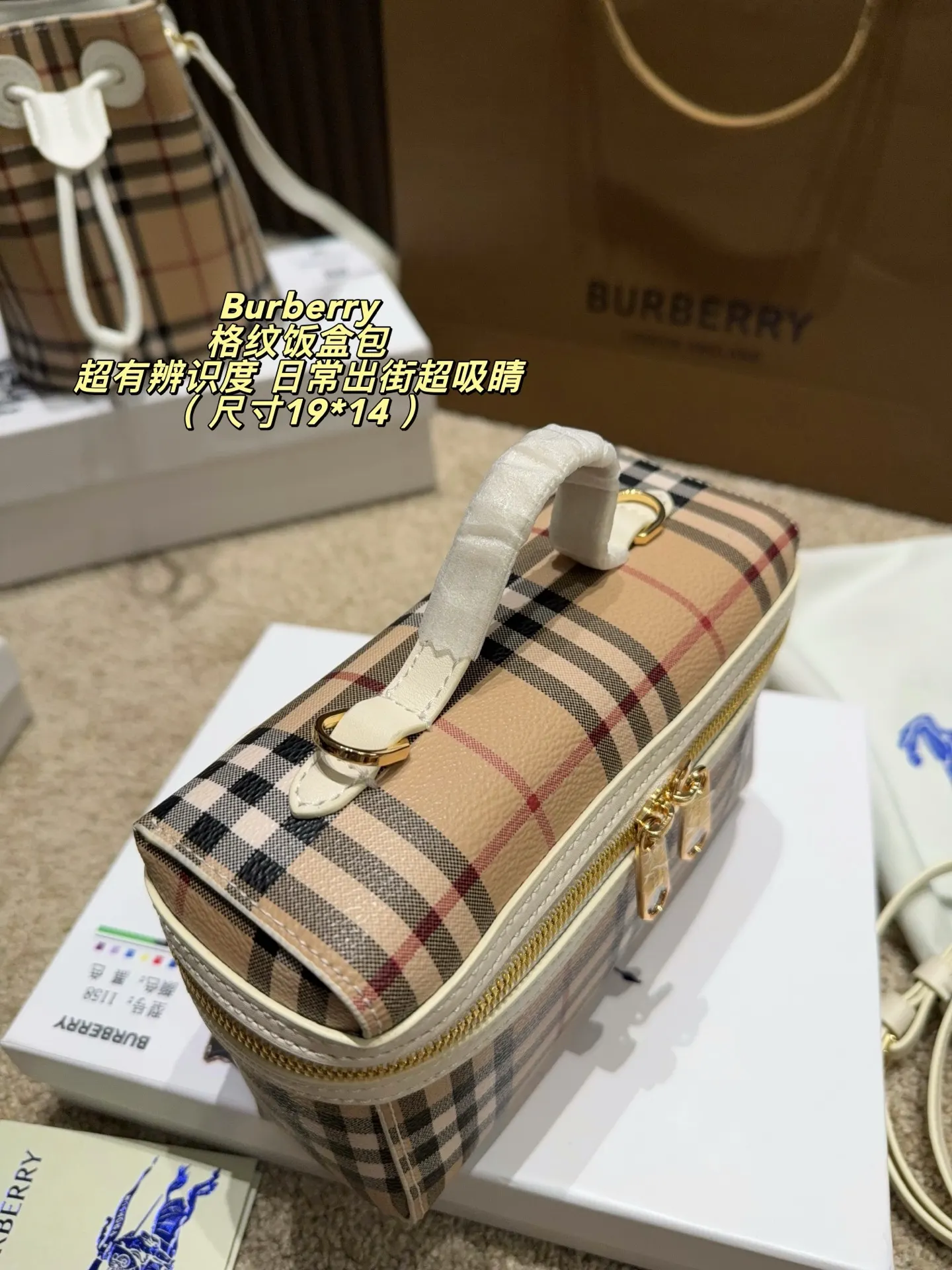Check Canvas Box Bag D30017832 — view 3