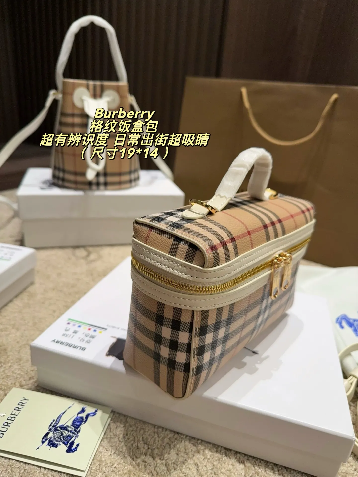 Check Canvas Box Bag D30017832 — view 4
