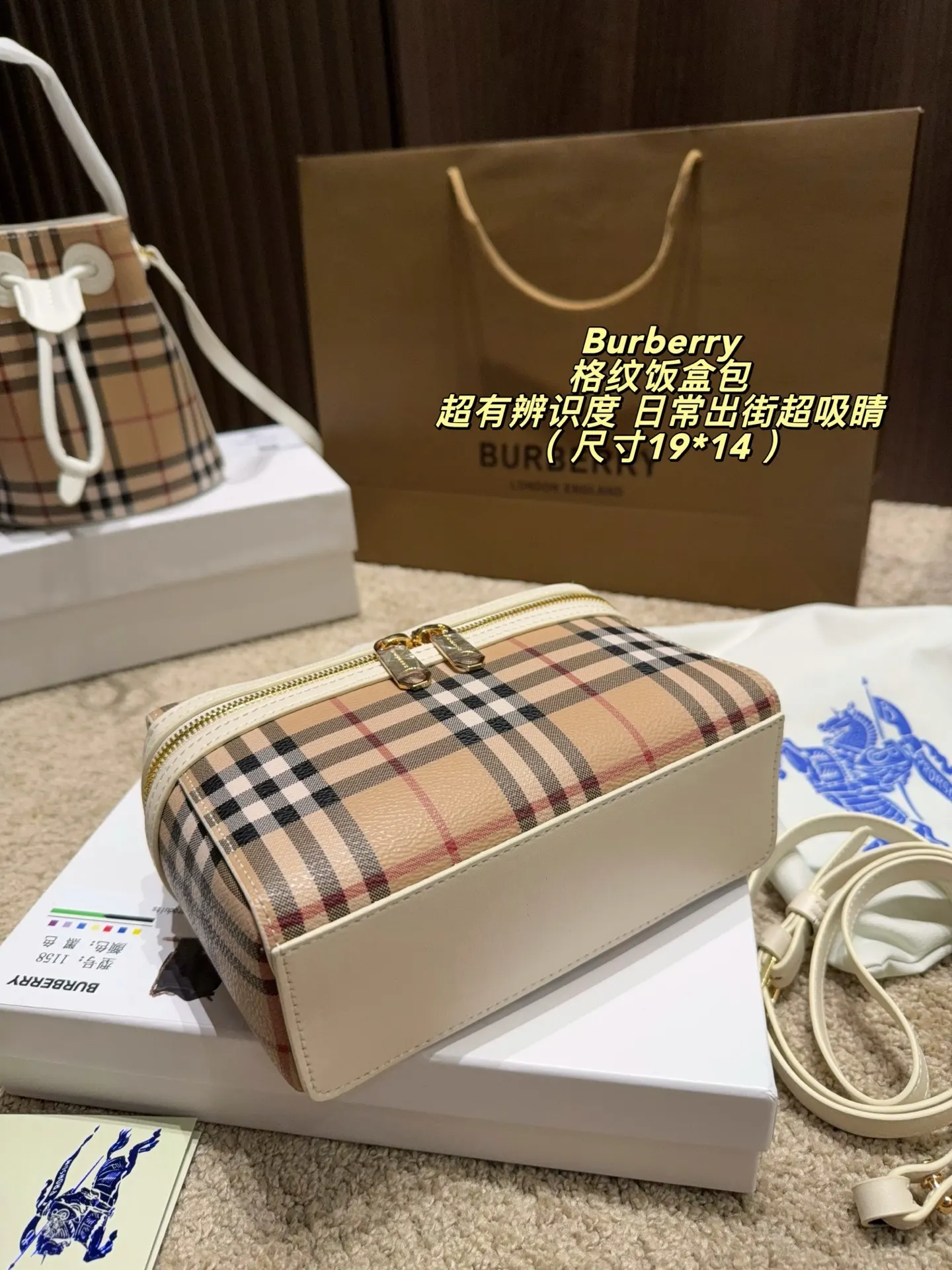 Check Canvas Box Bag D30017832 — view 6