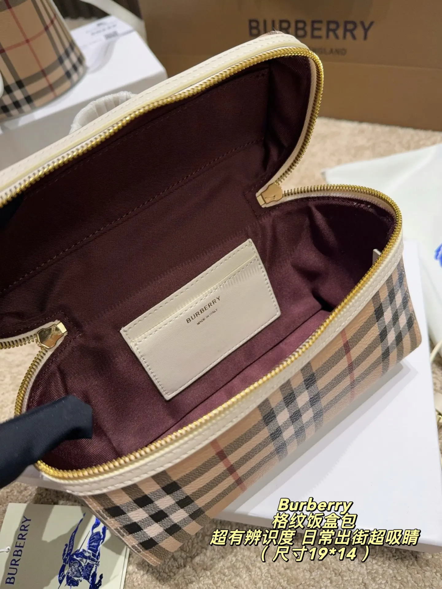 Check Canvas Box Bag D30017832 — view 9
