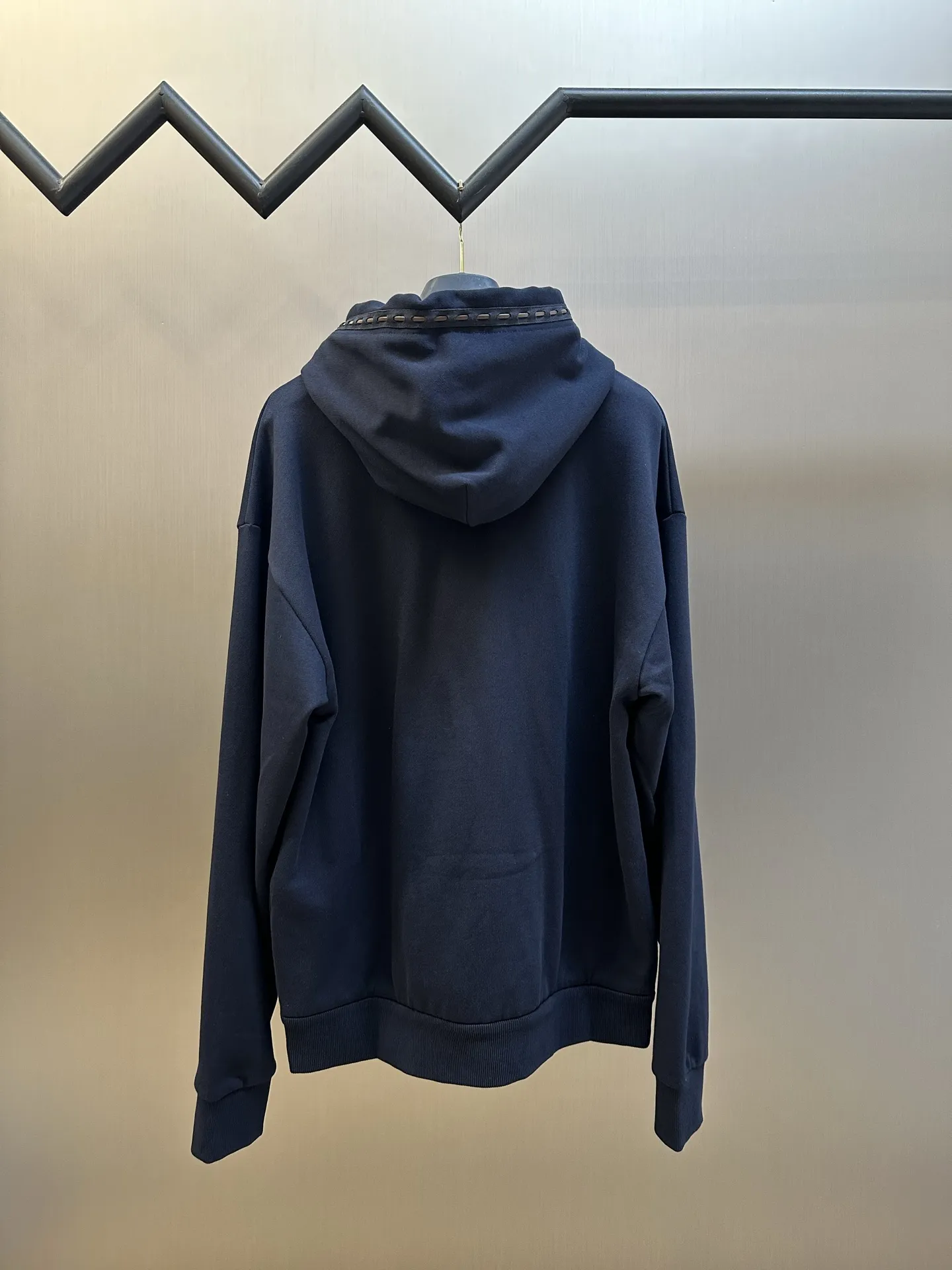 Leather Patch Zip-Up Hoodie D30518791 — view 4