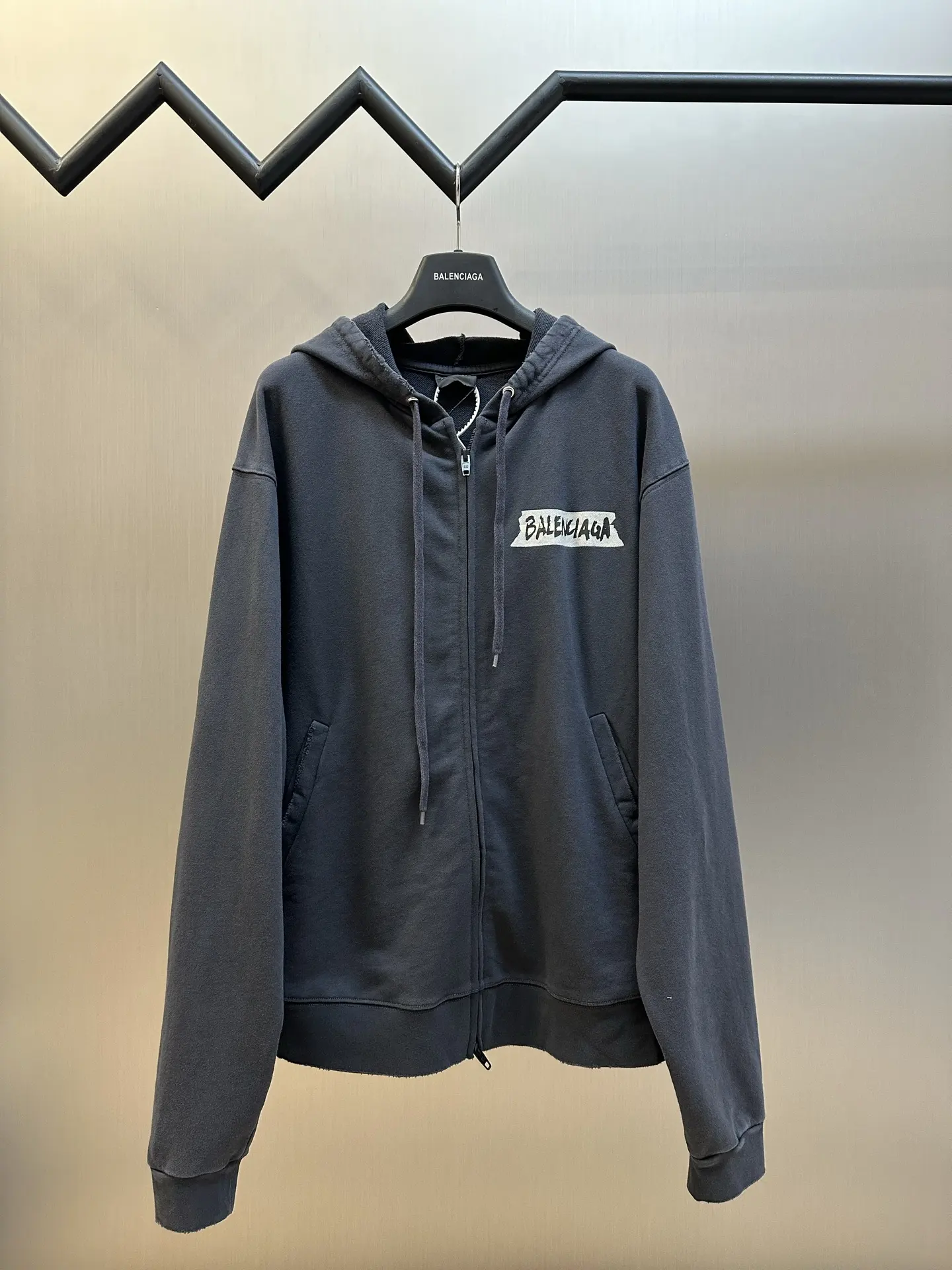 Logo Print Zip-Up Cotton Hoodie D31018771