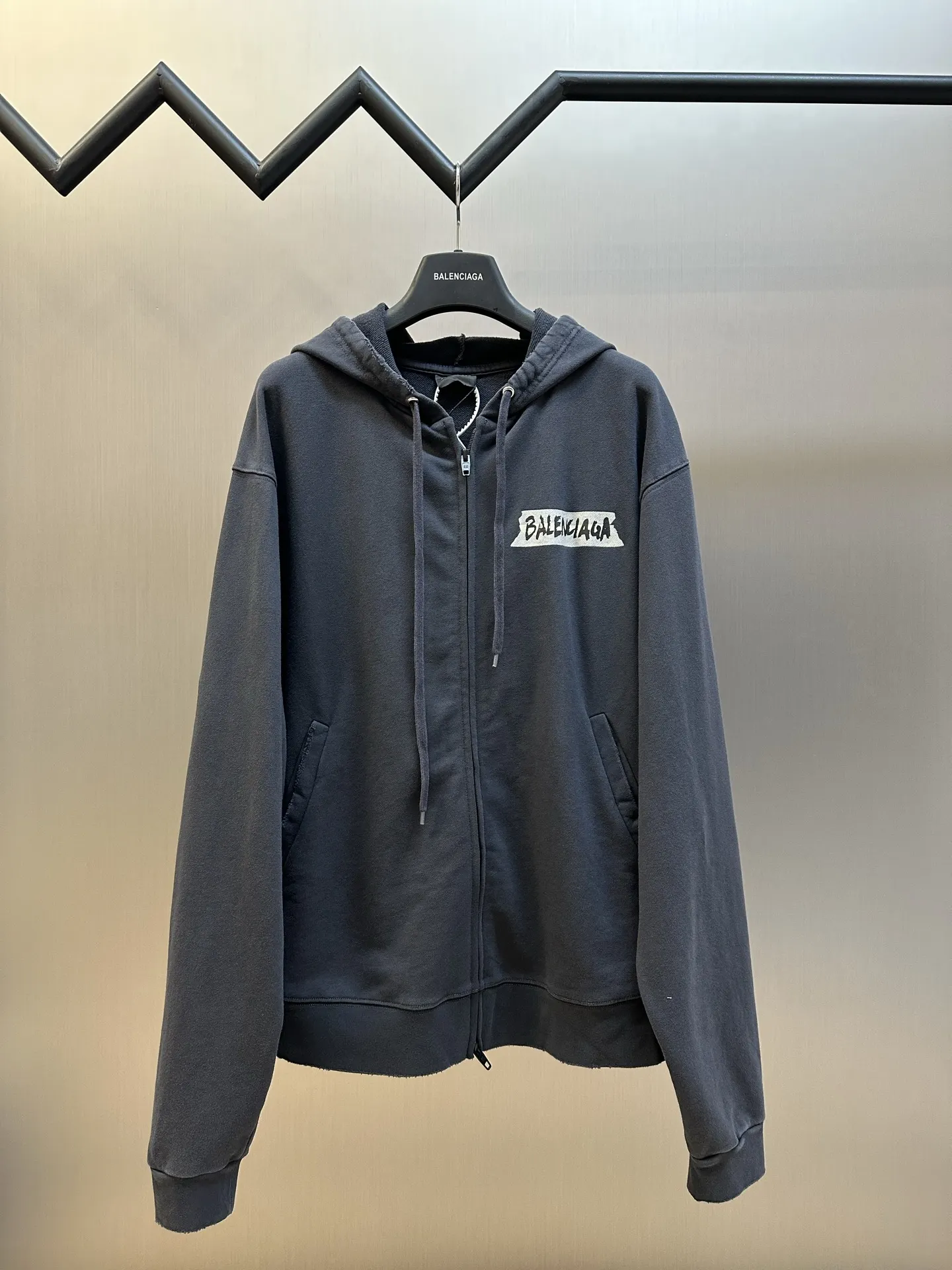 Logo Print Zip-Up Cotton Hoodie D31018771