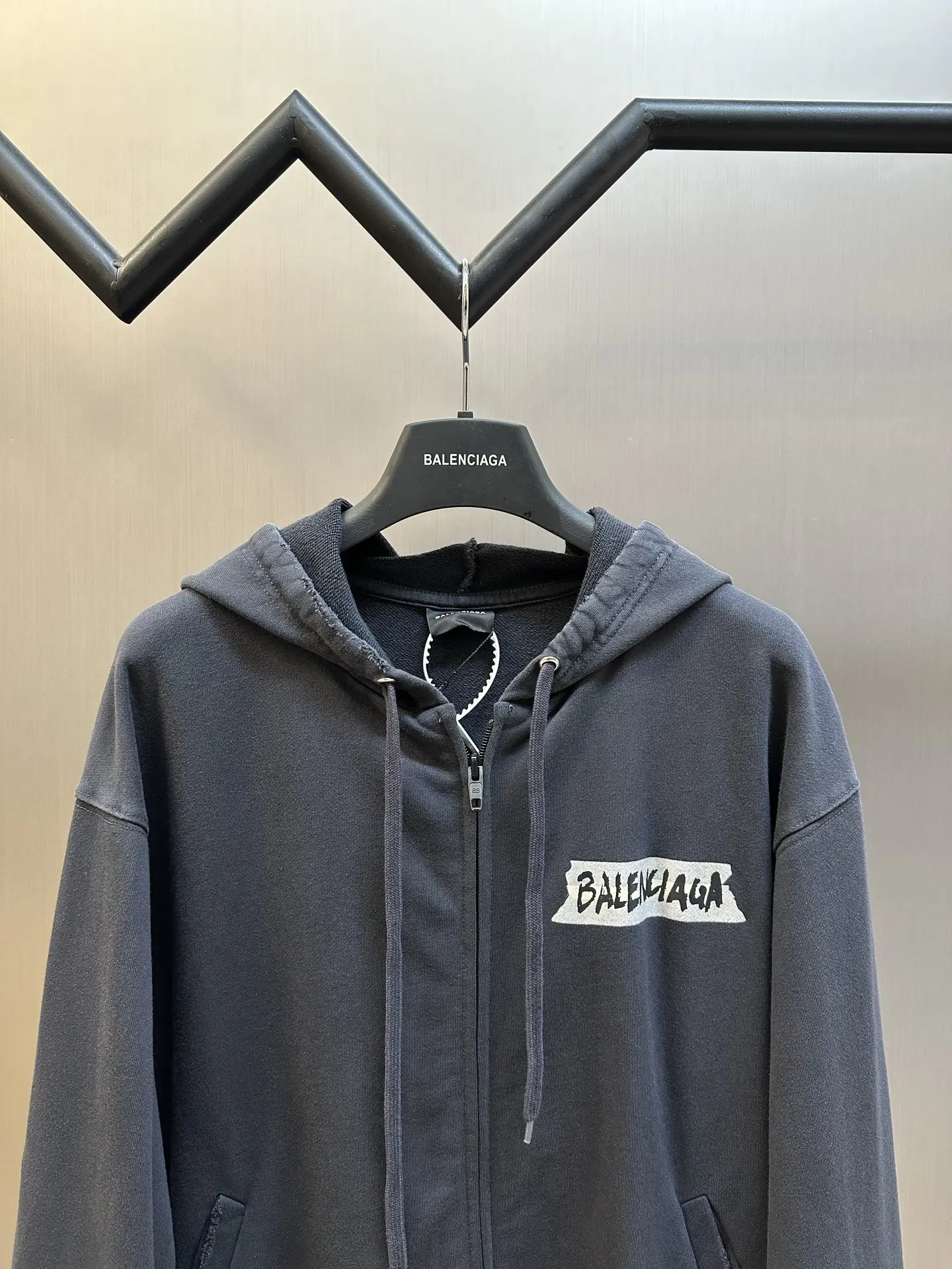 Logo Print Zip-Up Cotton Hoodie D31018771 — view 2
