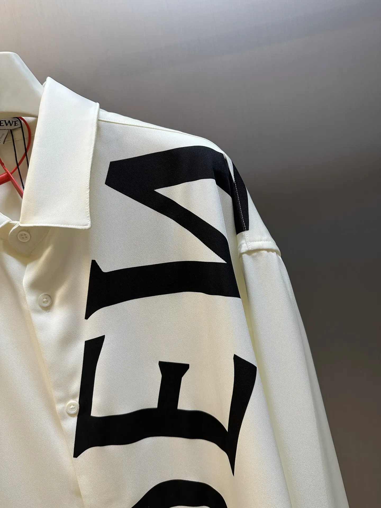 Logo Print Silk Long-Sleeve Shirt D31020458 — view 3