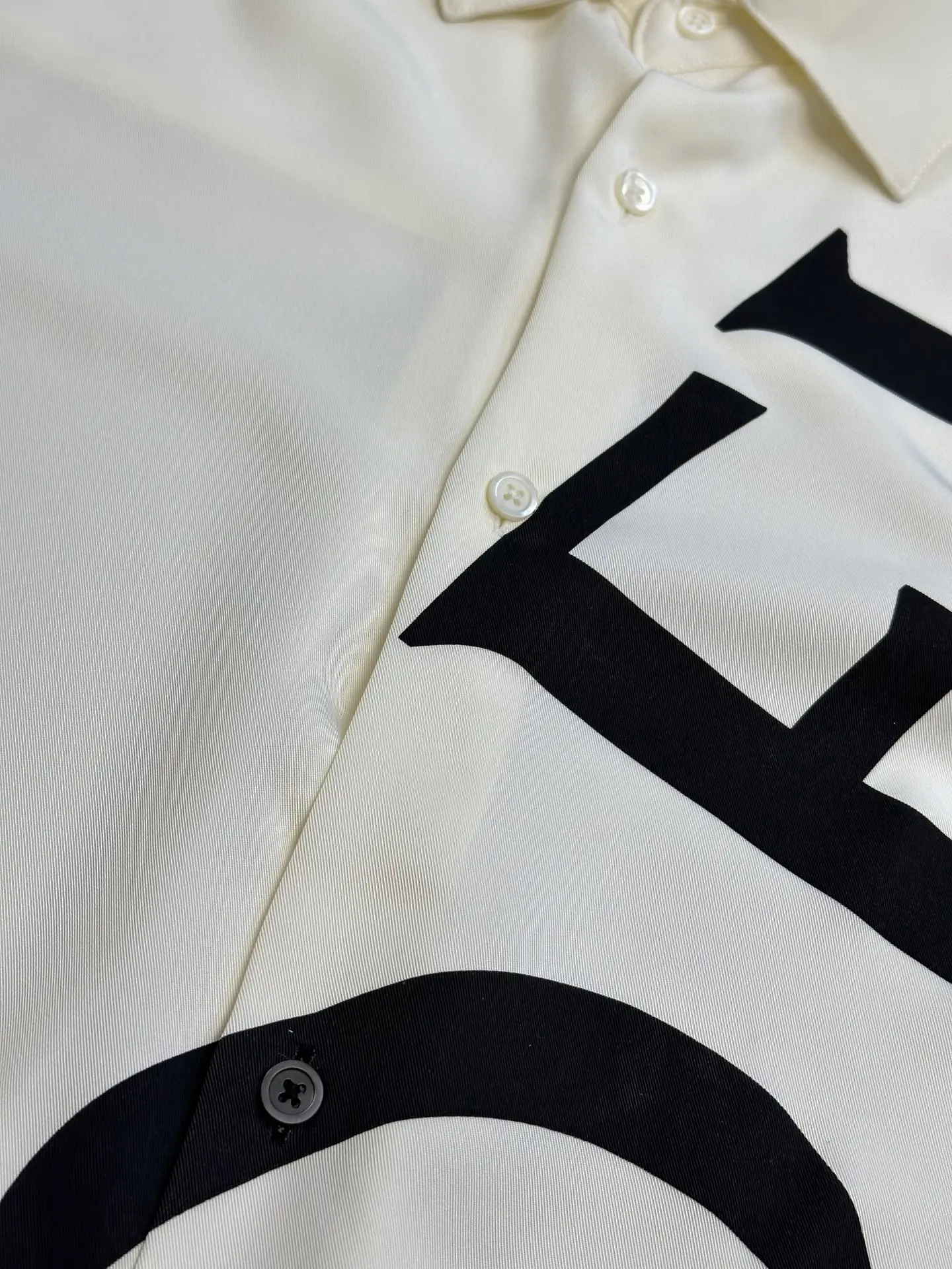 Logo Print Silk Long-Sleeve Shirt D31020458 — view 6