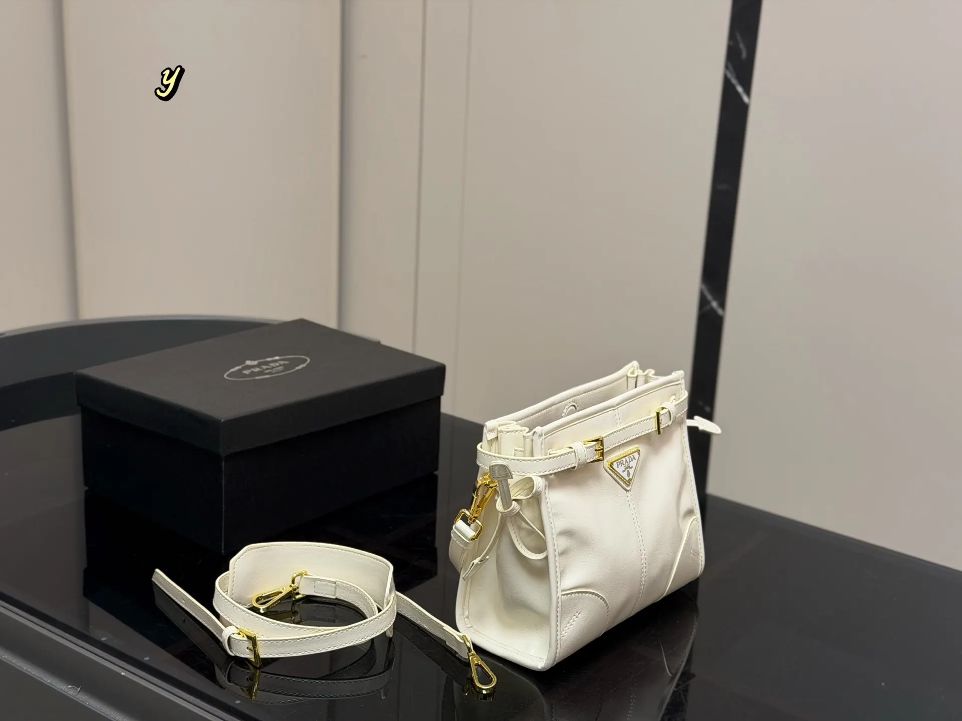Prada Soft Lux Leather Shoulder Bag D31018412 — view 11