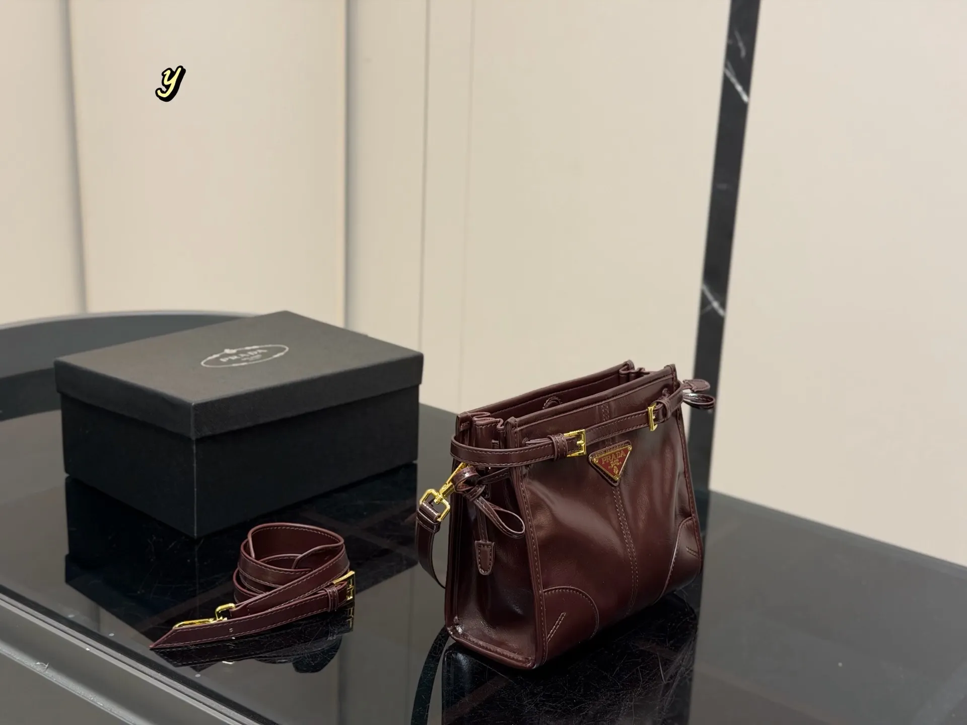 Prada Soft Lux Leather Shoulder Bag D31018412 — view 12