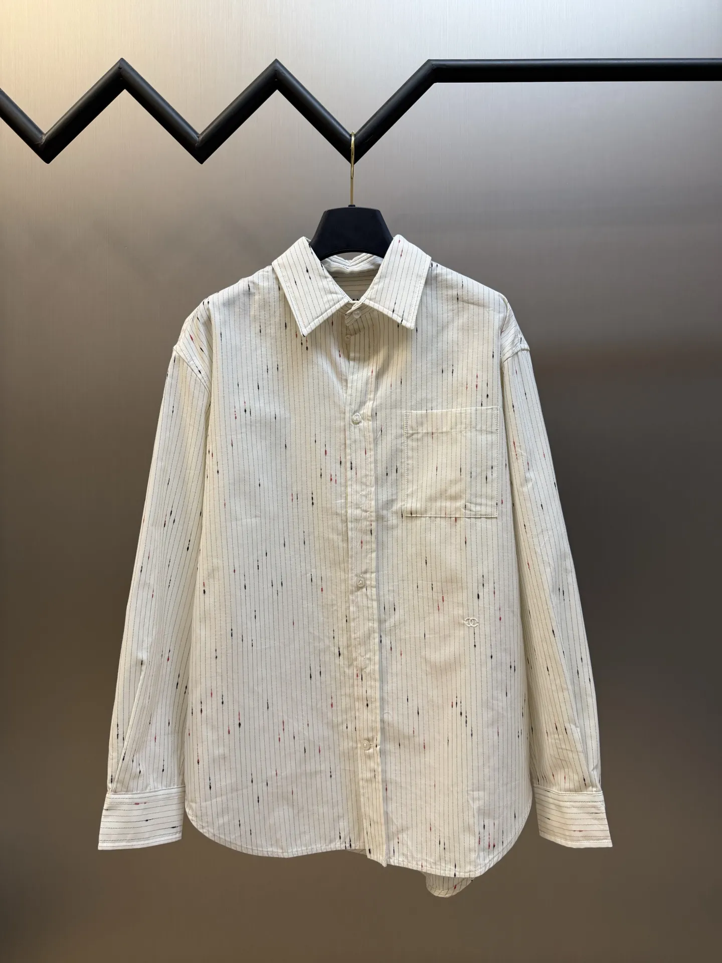 Embroidered Striped Poplin Shirt D31520453