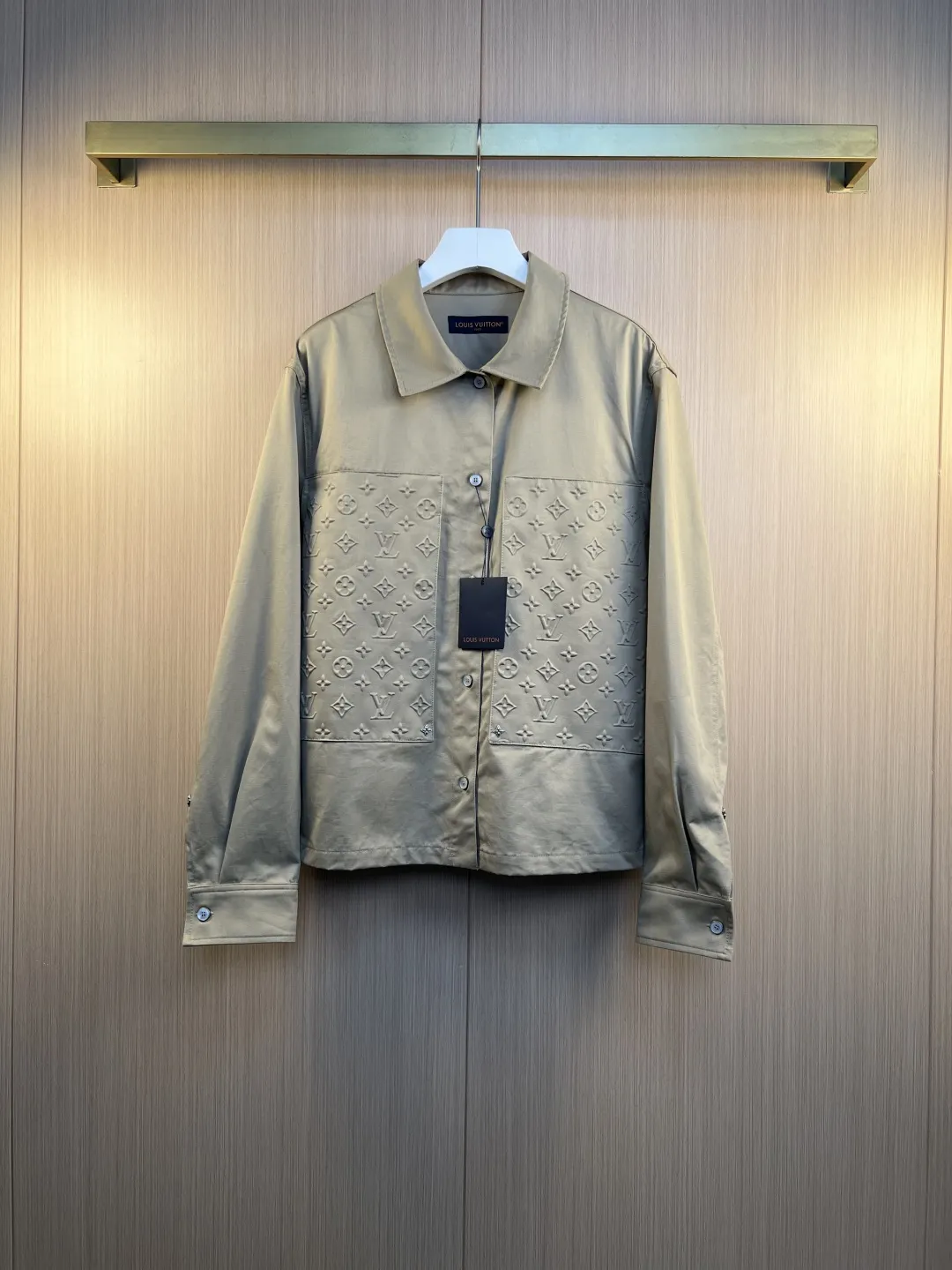 Monogram Embossed Leather Patch Overshirt Jacket D31520543