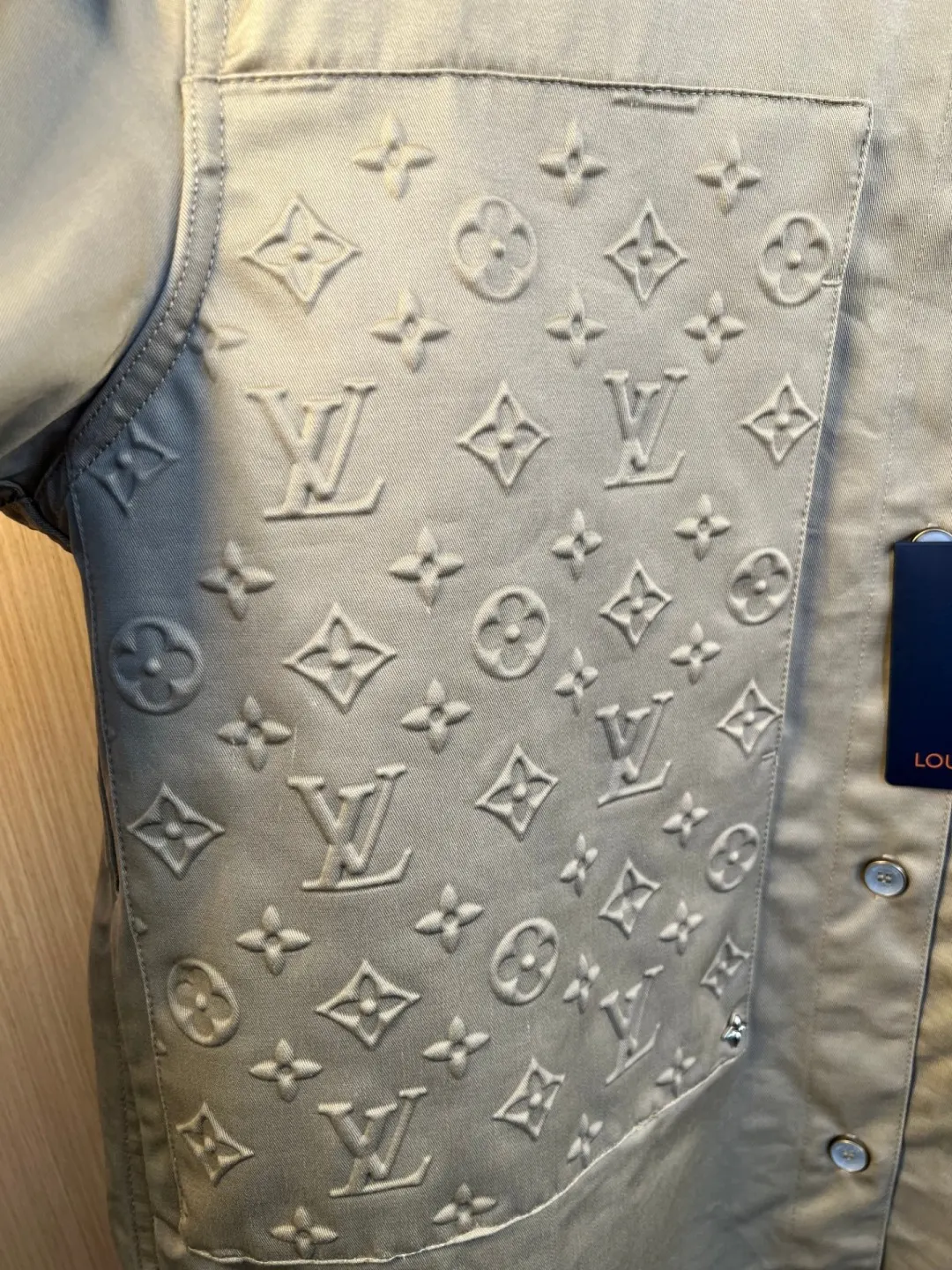 Monogram Embossed Leather Patch Overshirt Jacket D31520543 — view 4