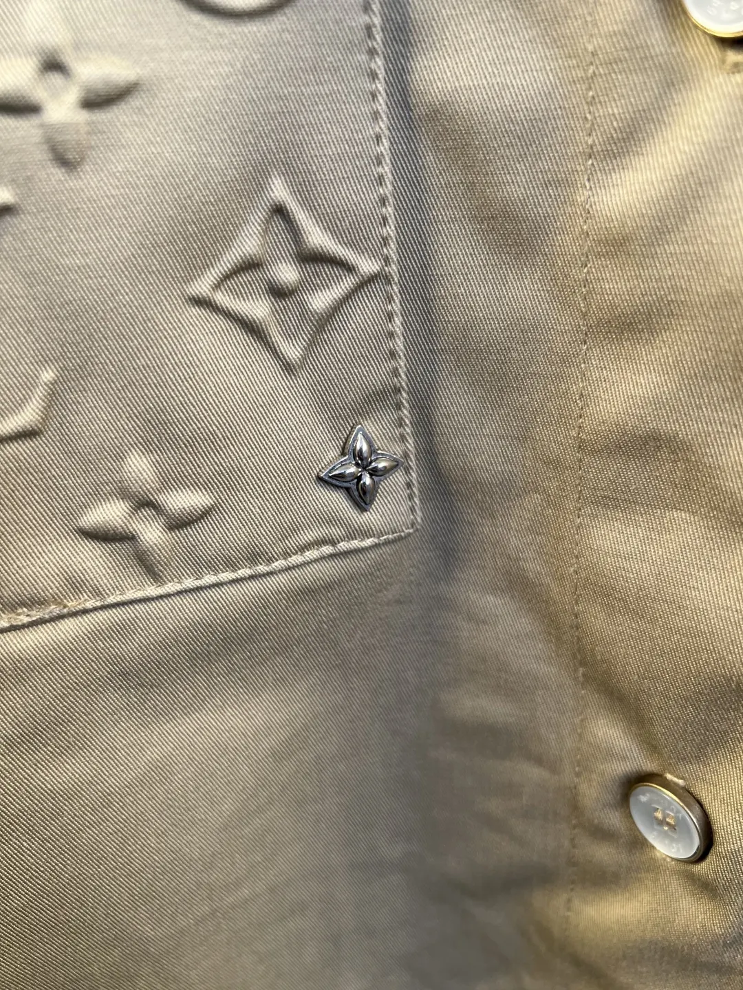 Monogram Embossed Leather Patch Overshirt Jacket D31520543 — view 5