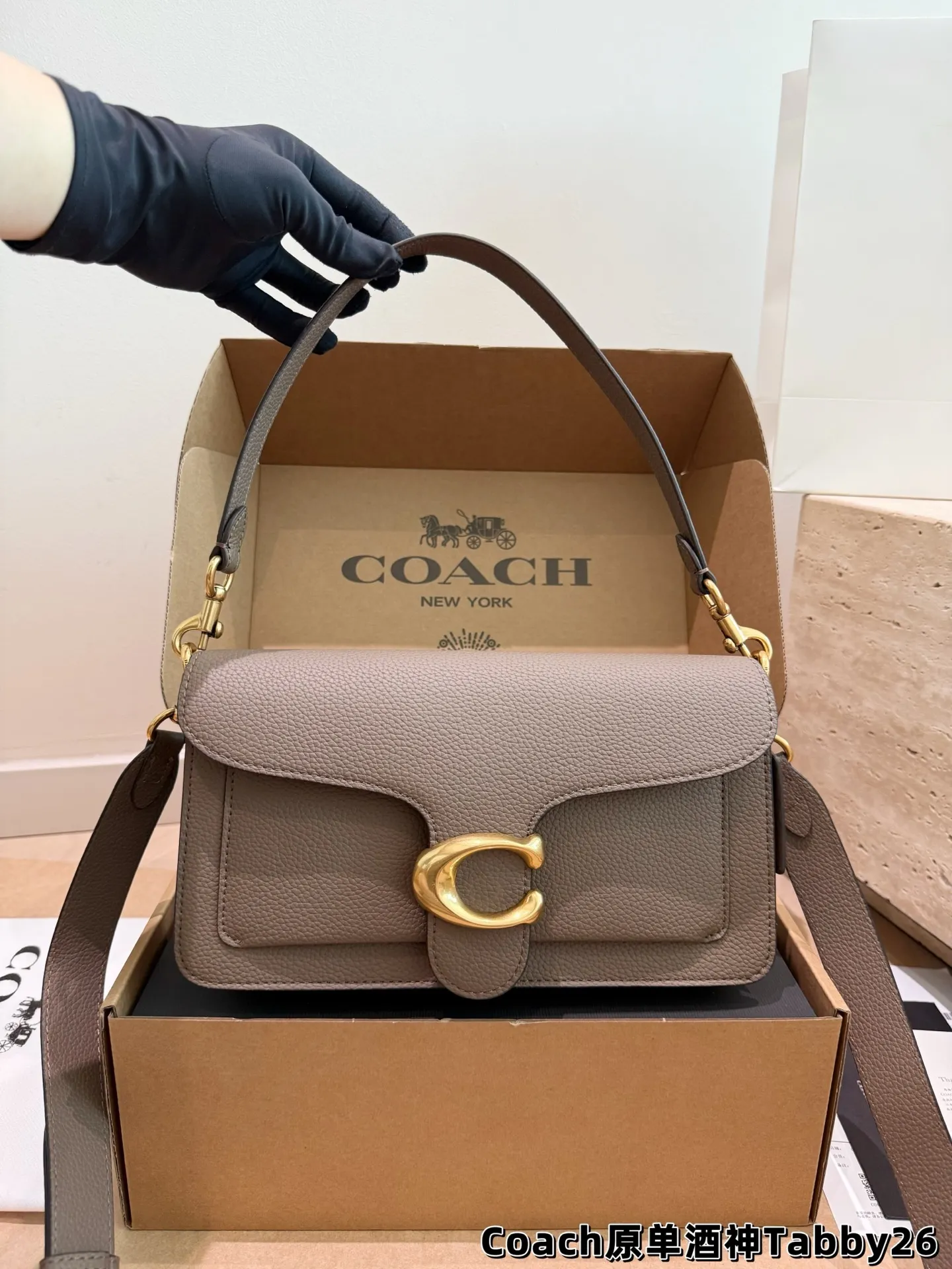 Tabby Shoulder Bag in Grained Leather D32018348 — view 10