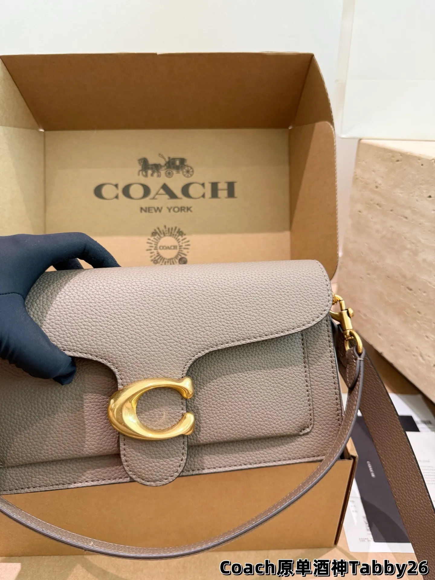 Tabby Shoulder Bag in Grained Leather D32018348 — view 12