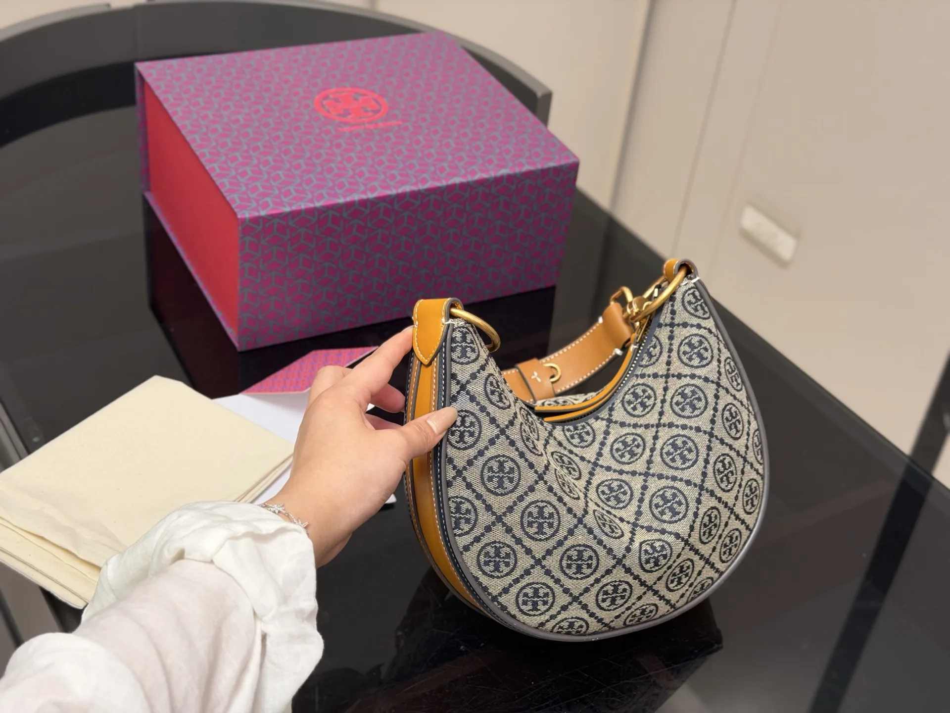 Monogram Canvas Crescent Shoulder Bag D32018034