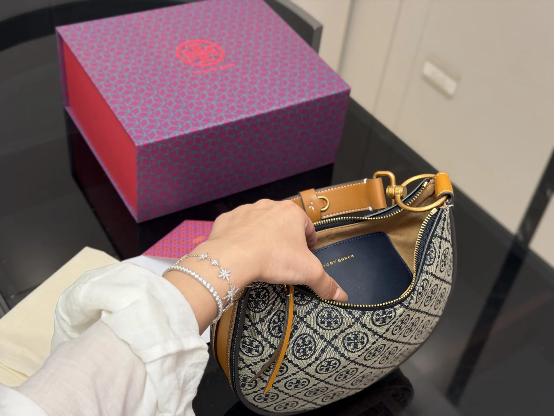Monogram Canvas Crescent Shoulder Bag D32018034 — view 4