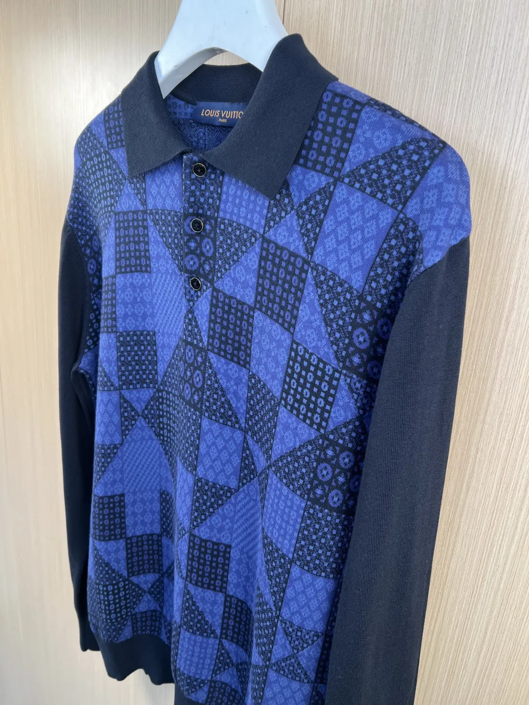 Geometric Jacquard Knit Polo Sweater D32520534 — view 4
