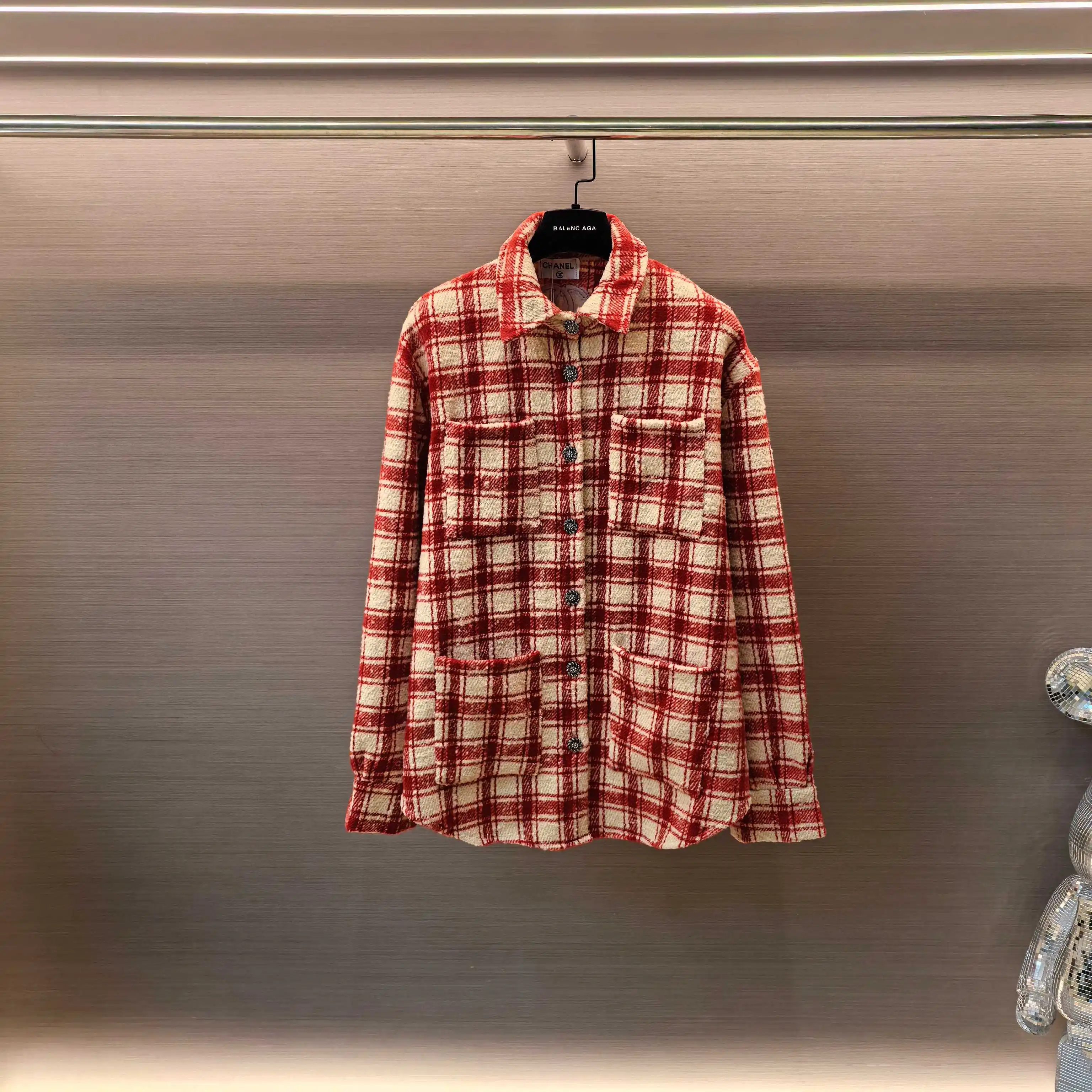 Plaid Tweed Overshirt Jacket D32523753