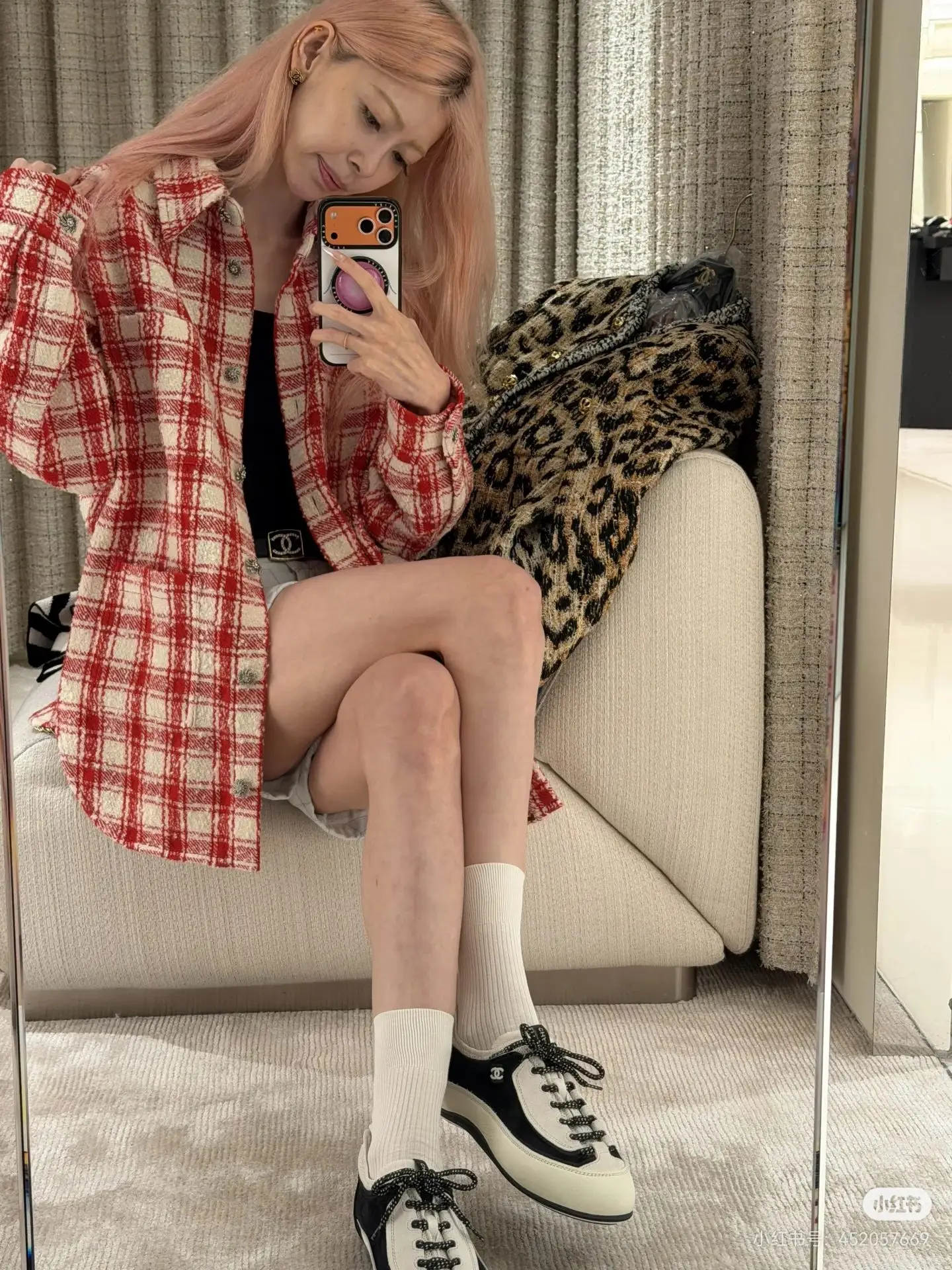 Checked Tweed Overshirt Jacket D32523755 — view 8
