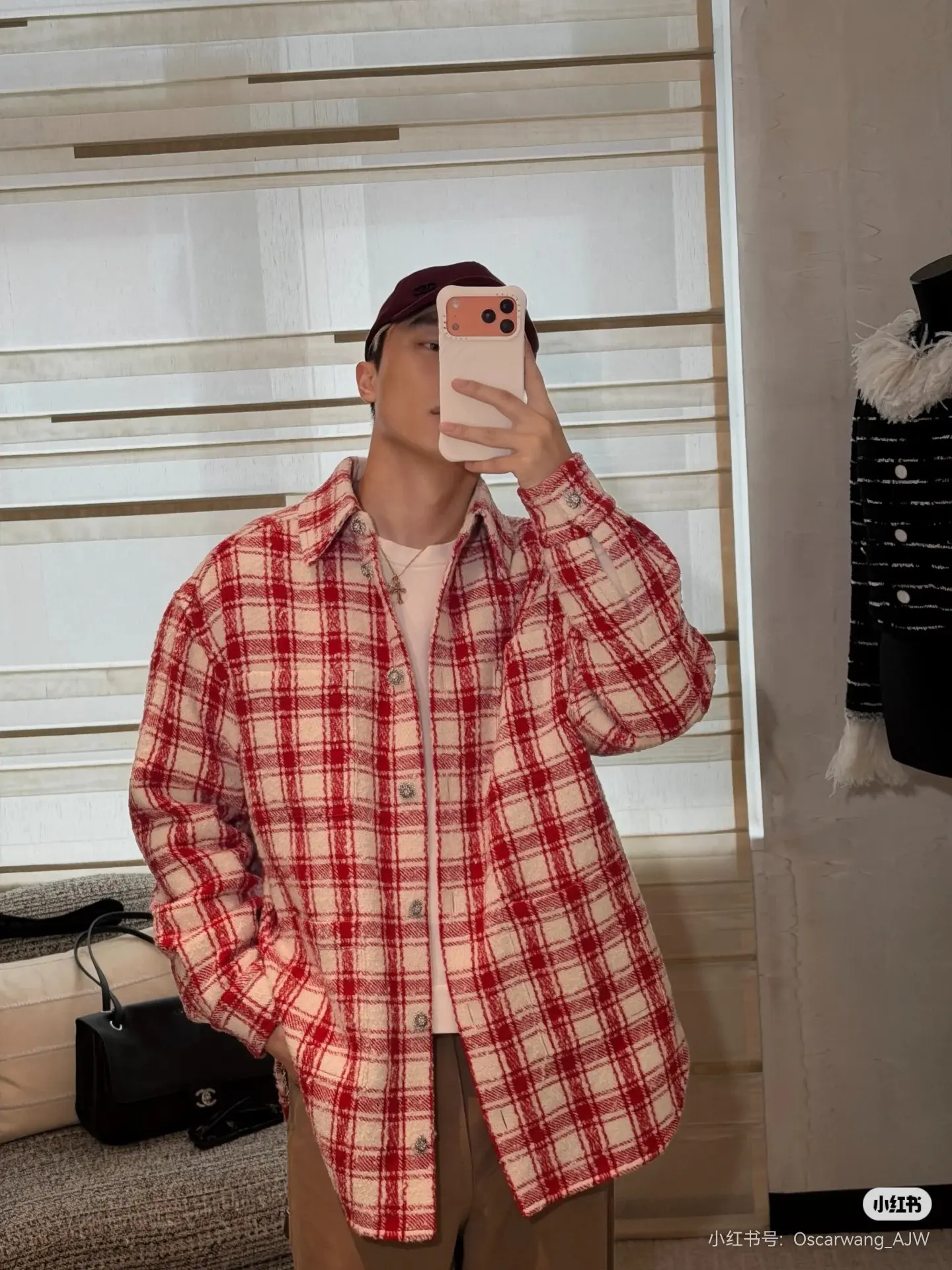 Checked Tweed Overshirt Jacket D32523754