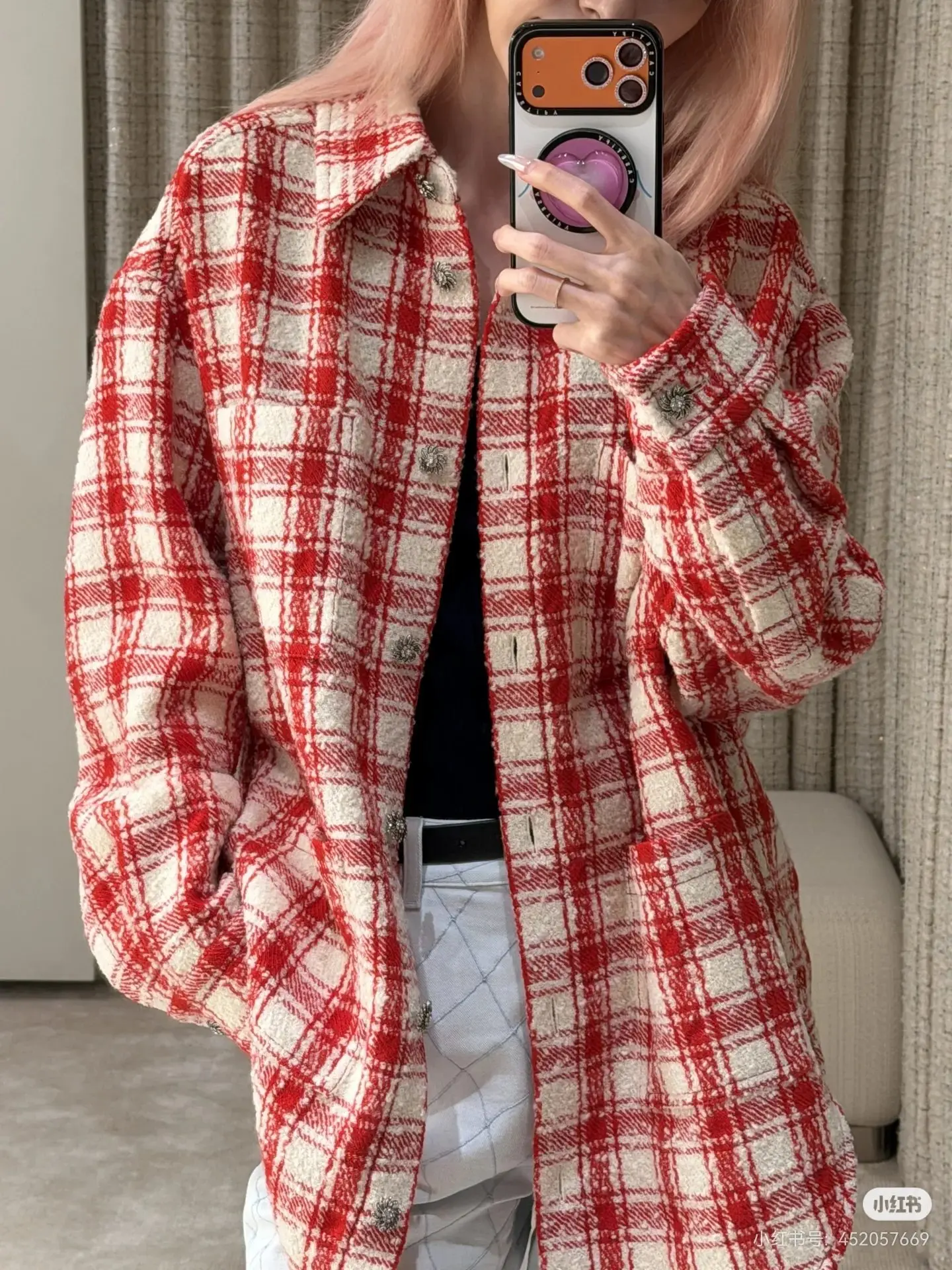 Checked Tweed Overshirt Jacket D32523754 — view 5