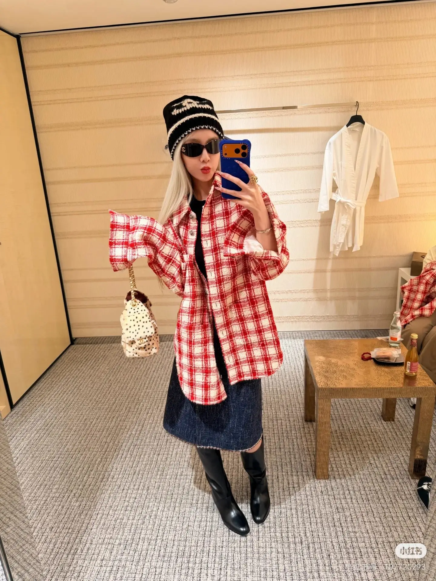 Checked Tweed Overshirt Jacket D32523754 — view 7