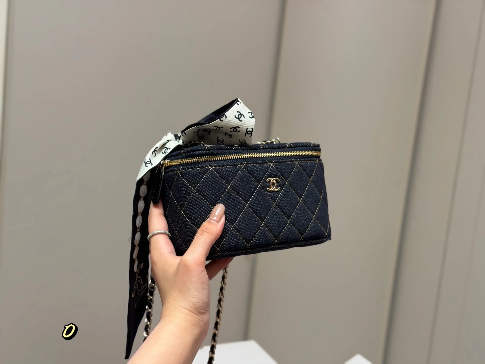Chanel Quilted Denim Vanity Case D33018401 — view 9