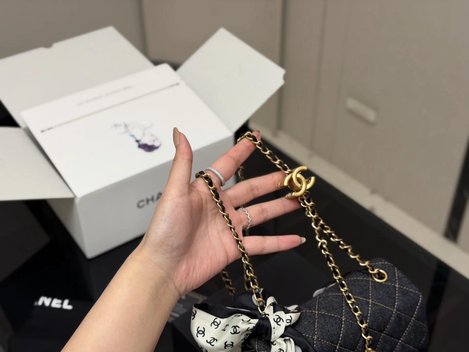 Chanel Quilted Denim Flap Bag D33018402 — view 3