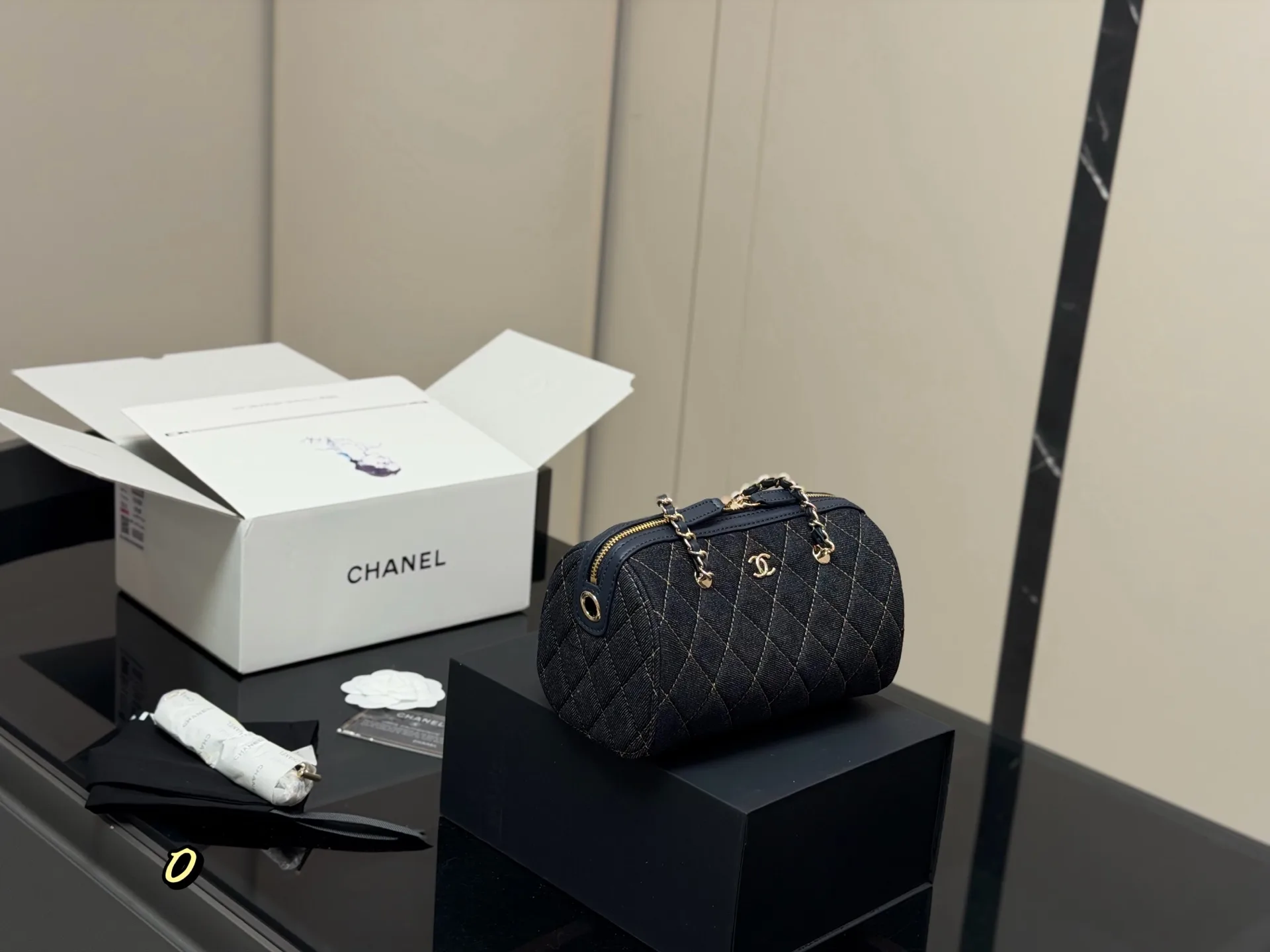 Chanel 25P Denim Bowling Bag D33018407