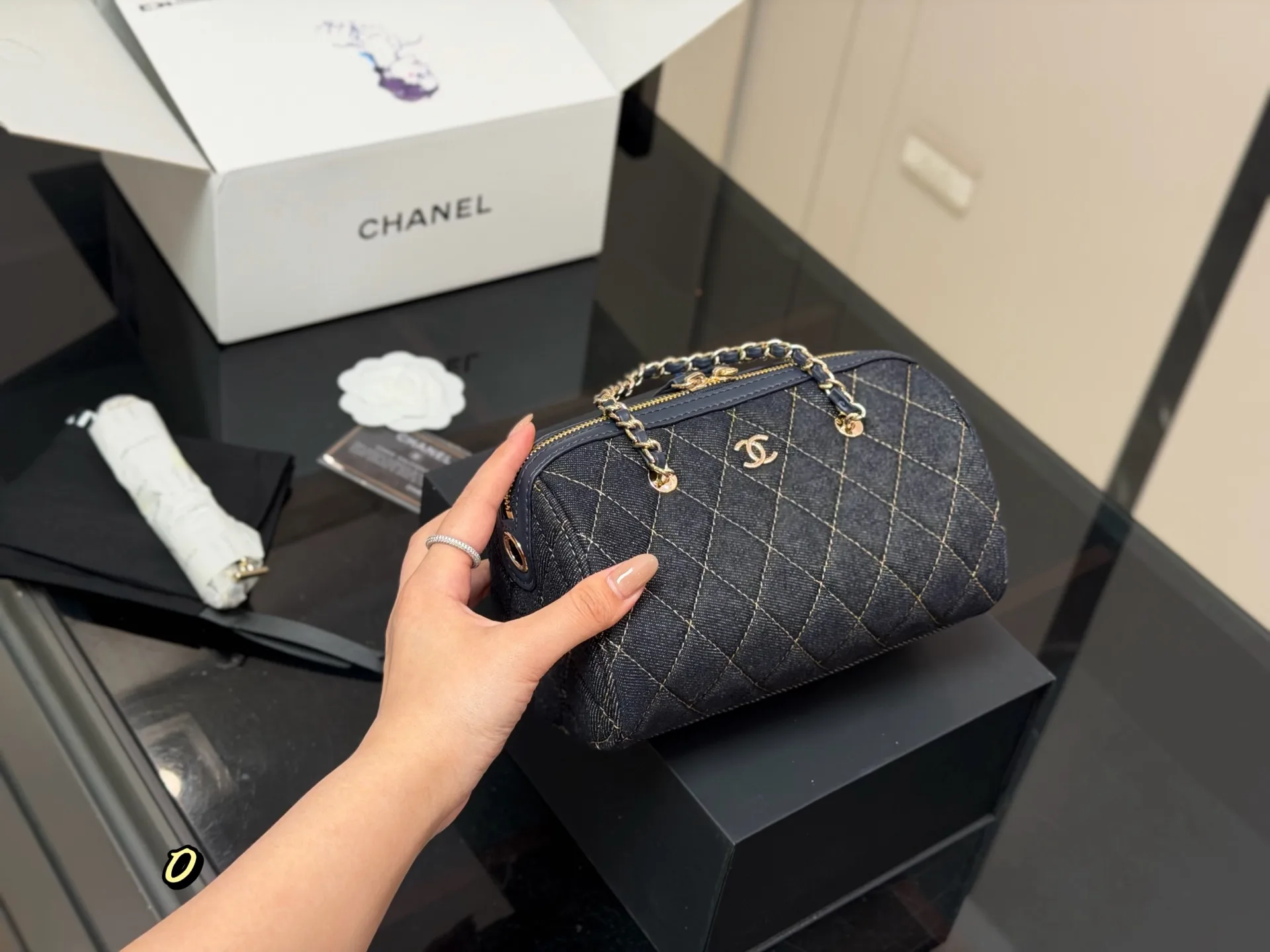 Chanel 25P Denim Bowling Bag D33018407 — view 2