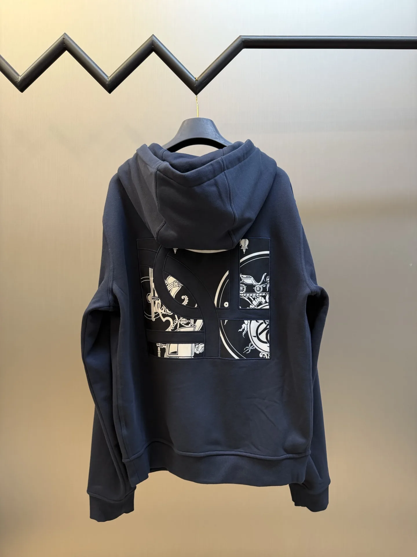 Embroidered Equestrian Motif Zip-Up Hoodie D33520449 — view 4