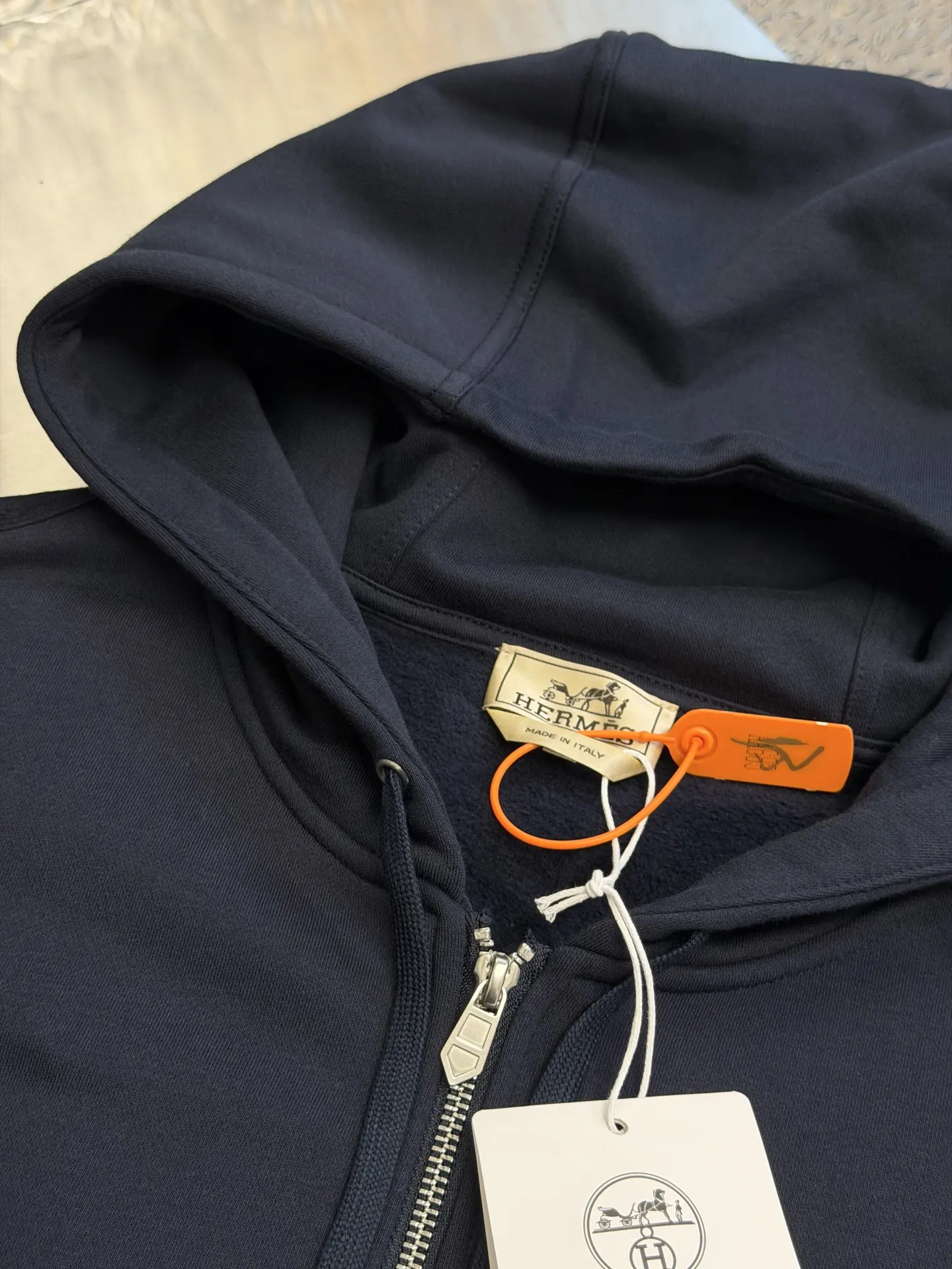 Embroidered Equestrian Motif Zip-Up Hoodie D33520449 — view 5