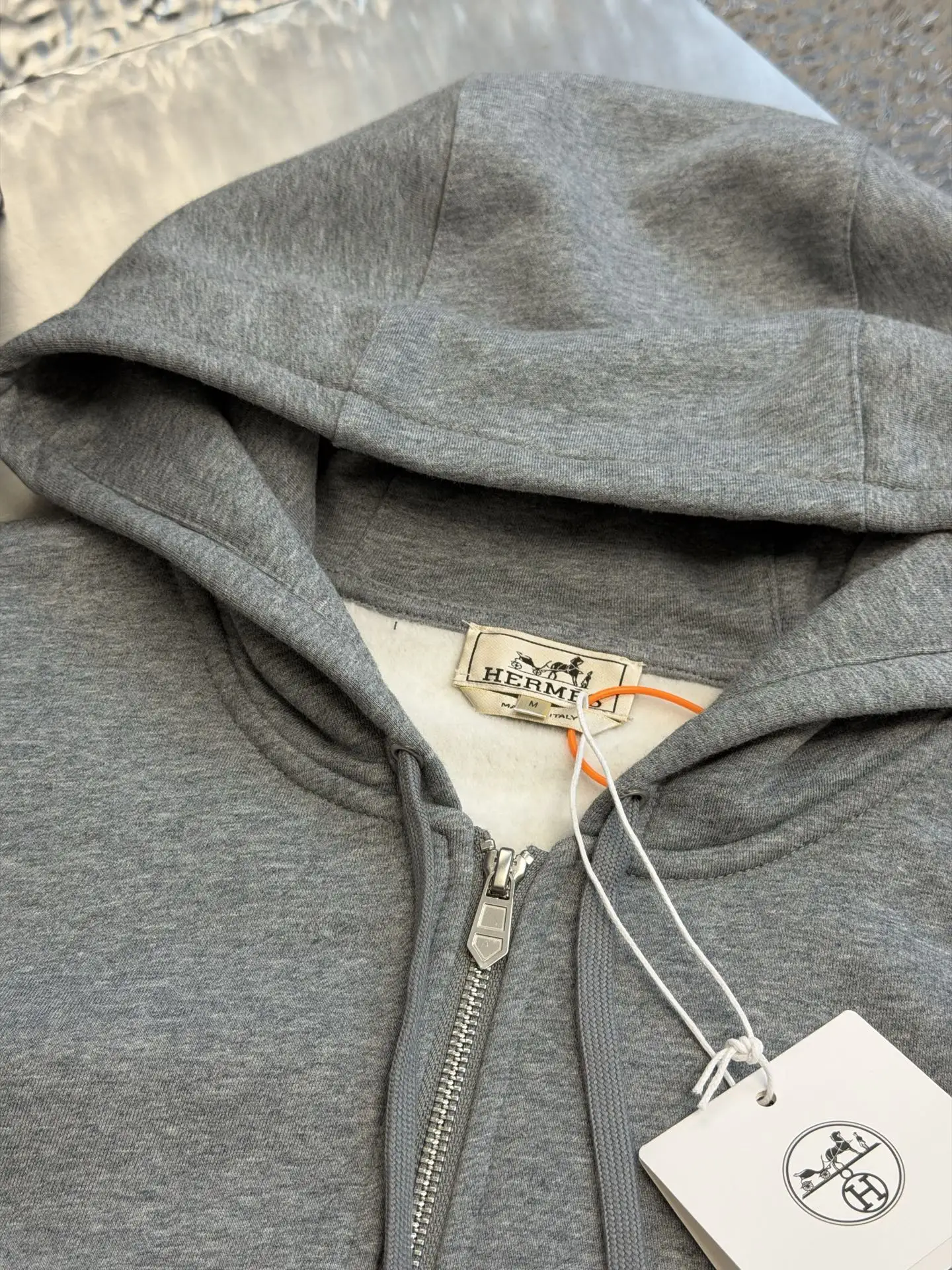 Leather-Trimmed Embroidered Zip-Up Hoodie D34520451 — view 5
