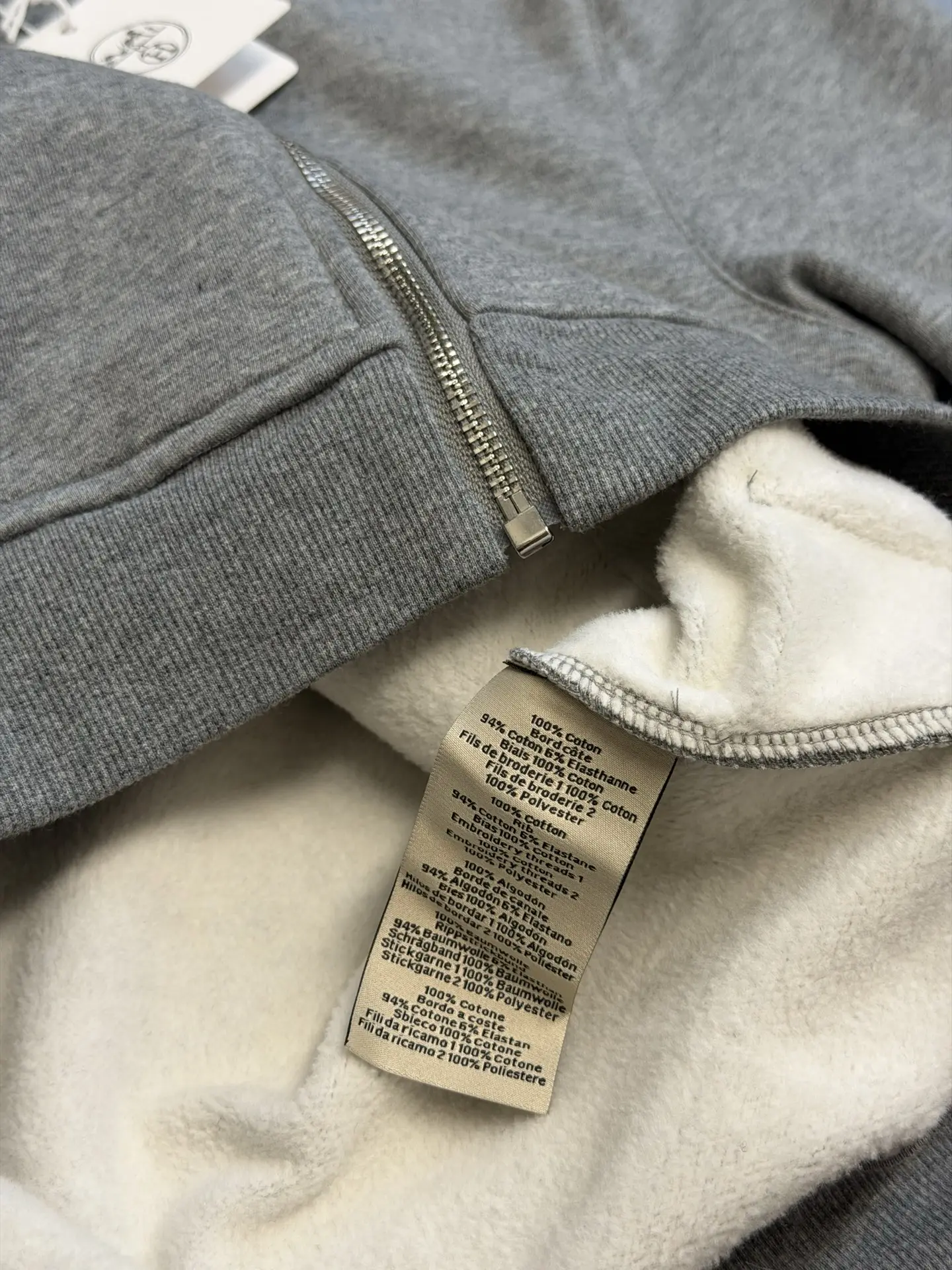 Leather-Trimmed Embroidered Zip-Up Hoodie D34520451 — view 9