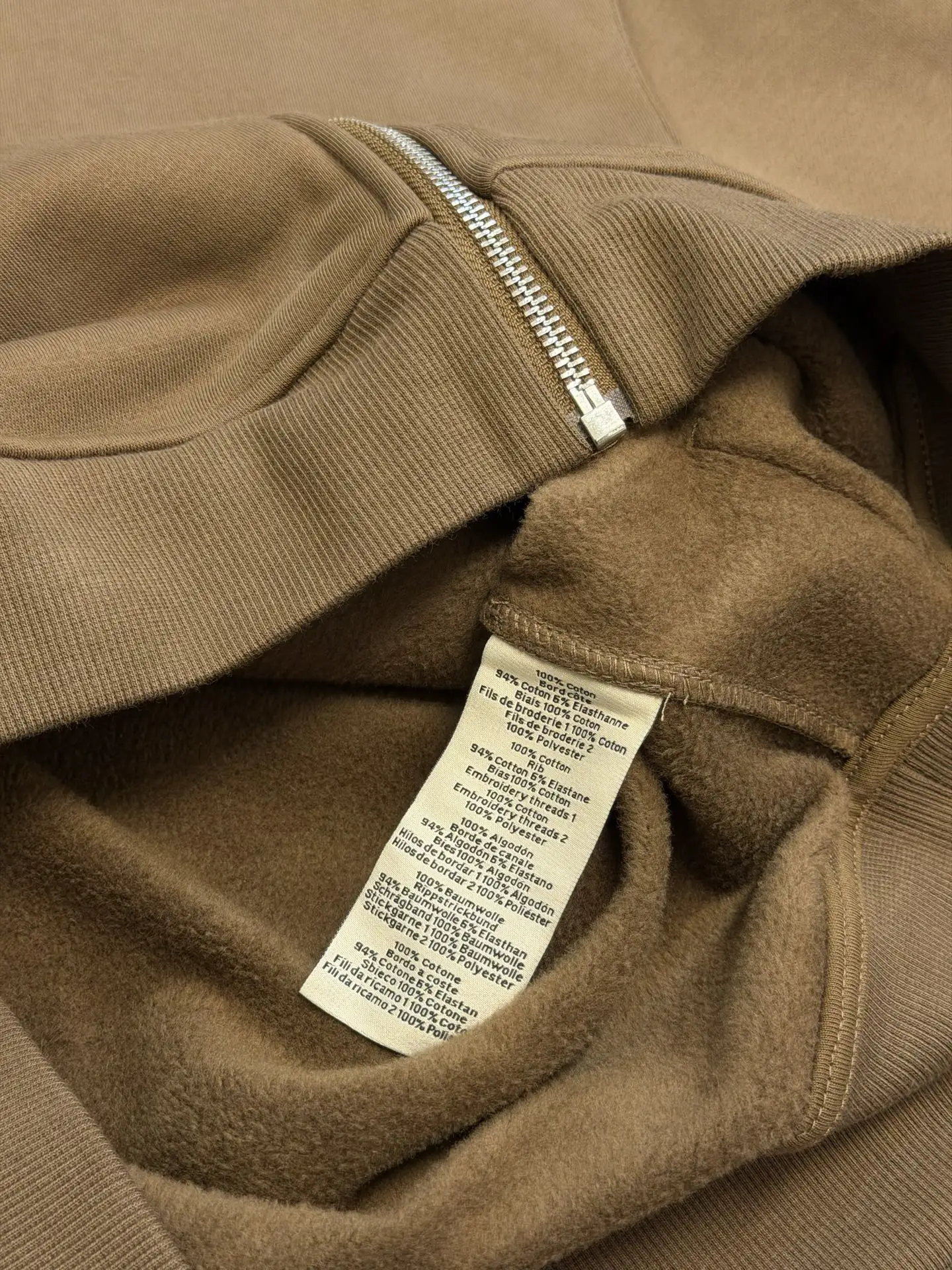 Embroidered Leather-Trim Zip-Up Hoodie D34520450 — view 9