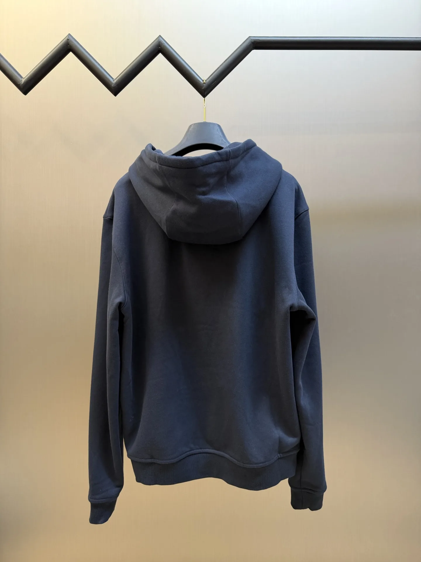Hermès Embroidered Leather-Trim Zip-Up Hoodie D34520452 — view 4