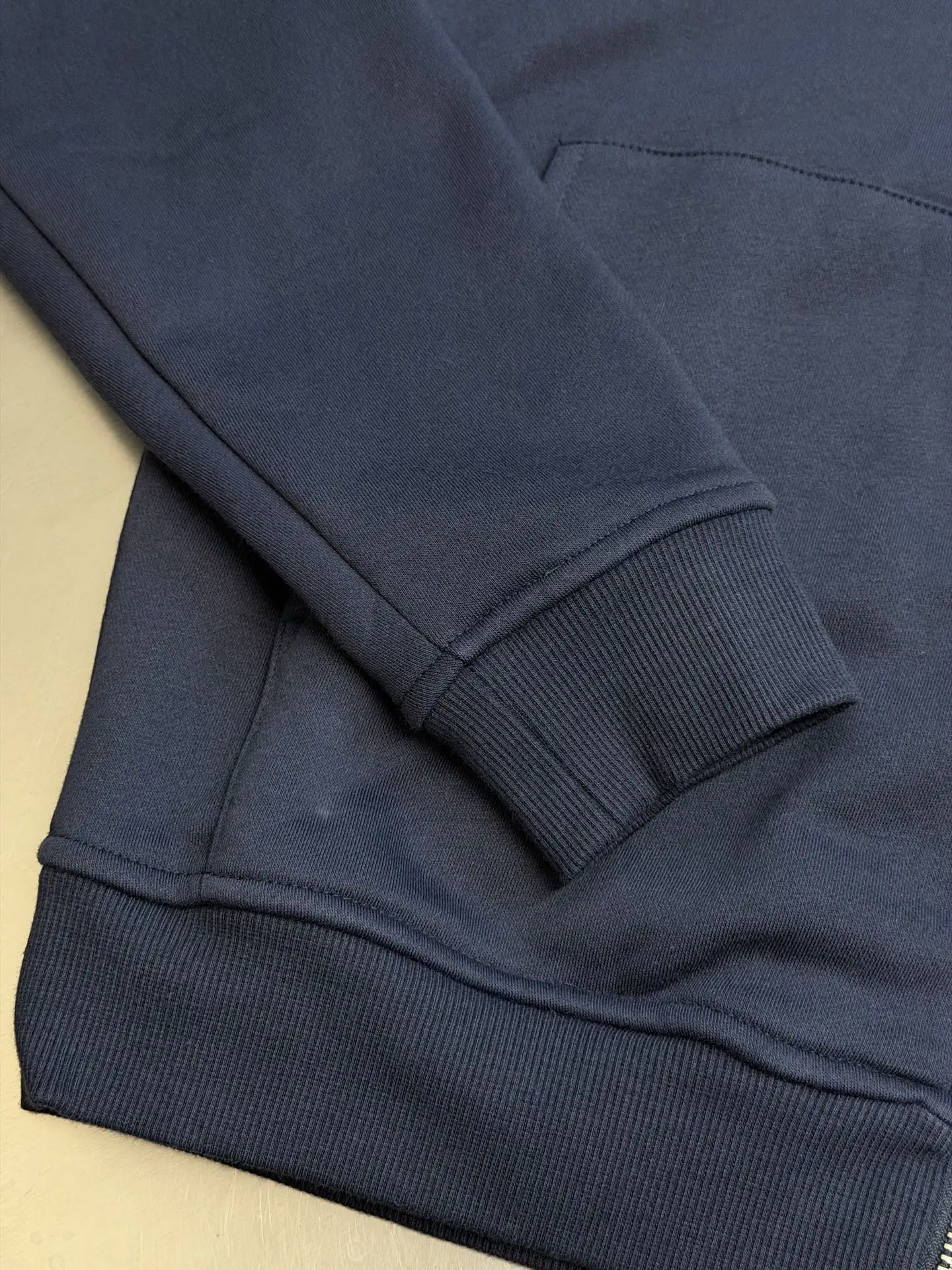 Hermès Embroidered Leather-Trim Zip-Up Hoodie D34520452 — view 6