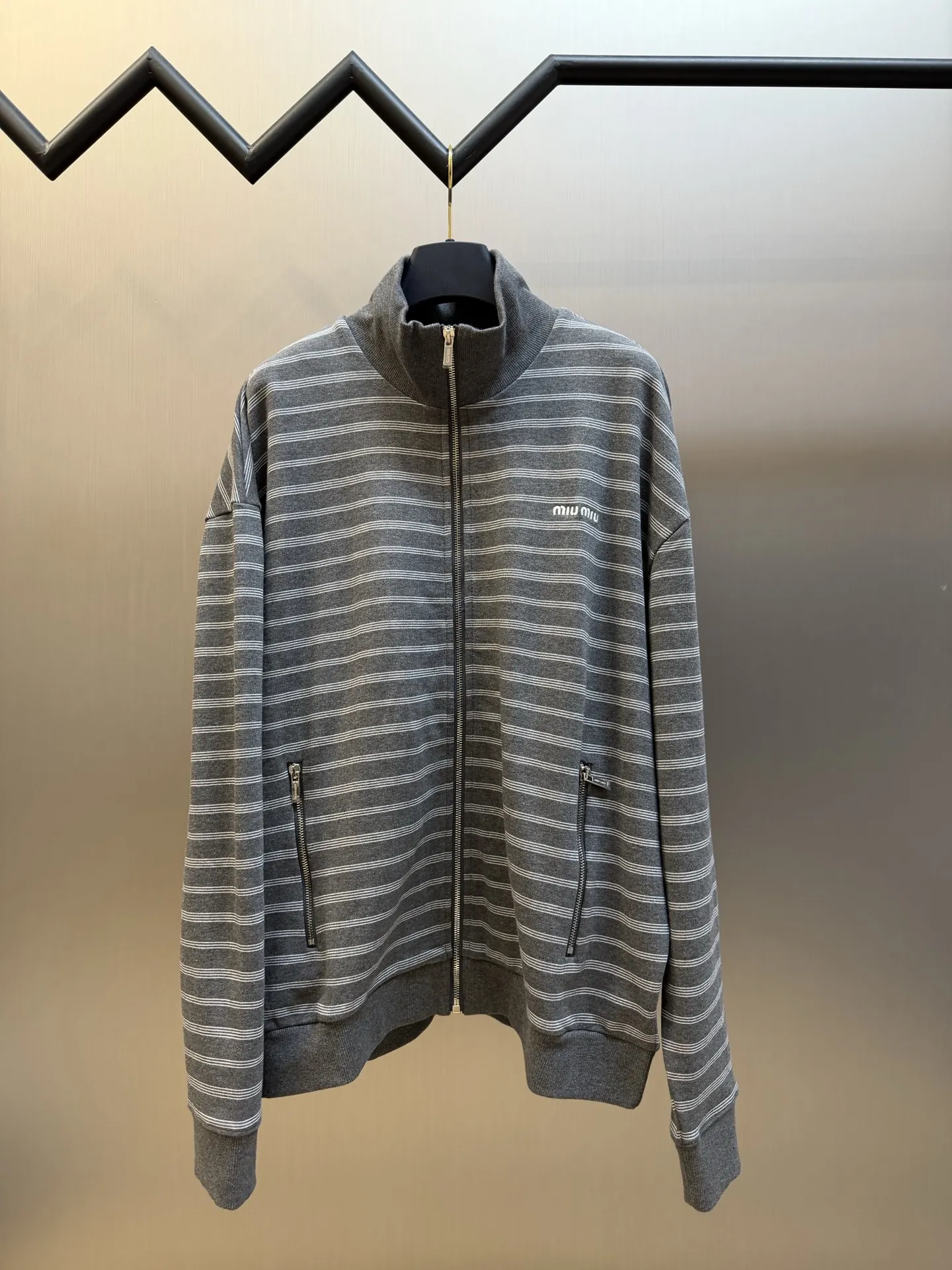 Striped Cotton-Blend Zip-Up Track Jacket D34520447