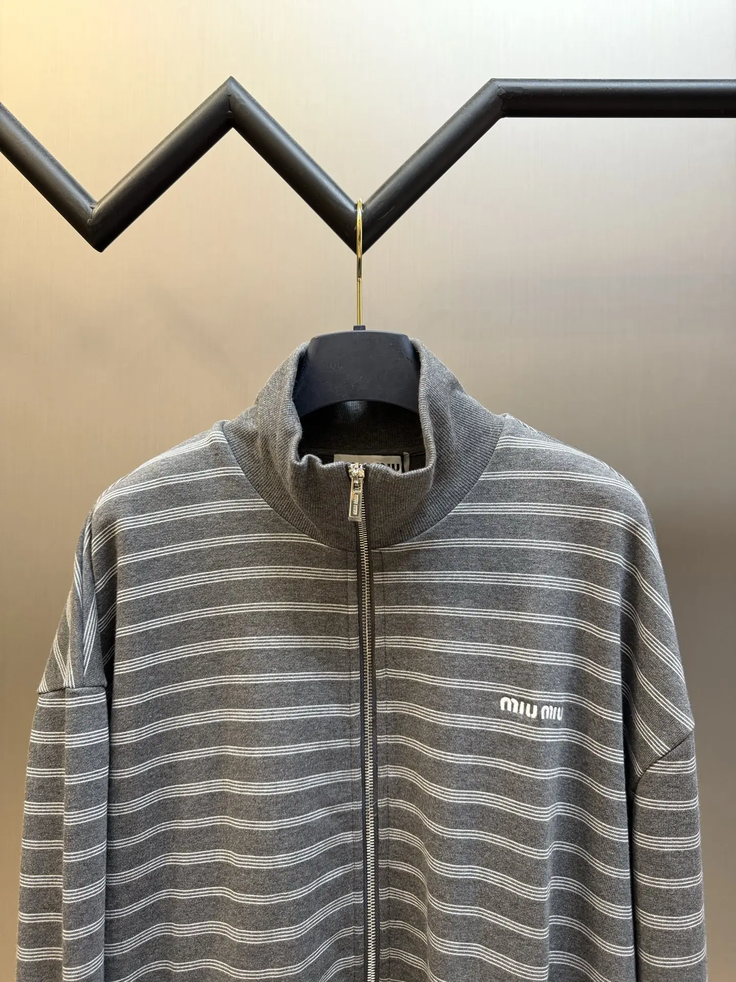 Striped Cotton-Blend Zip-Up Track Jacket D34520447 — view 2