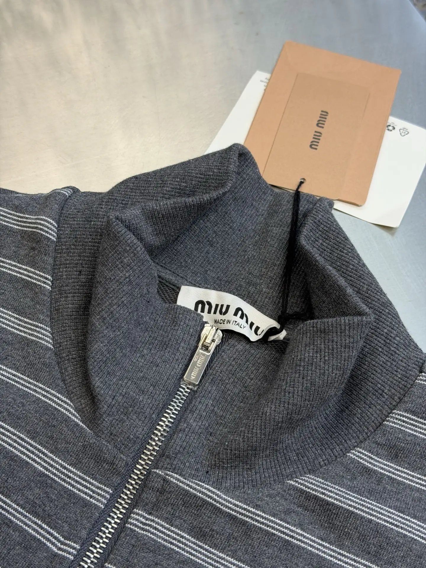 Striped Cotton-Blend Zip-Up Track Jacket D34520447 — view 6