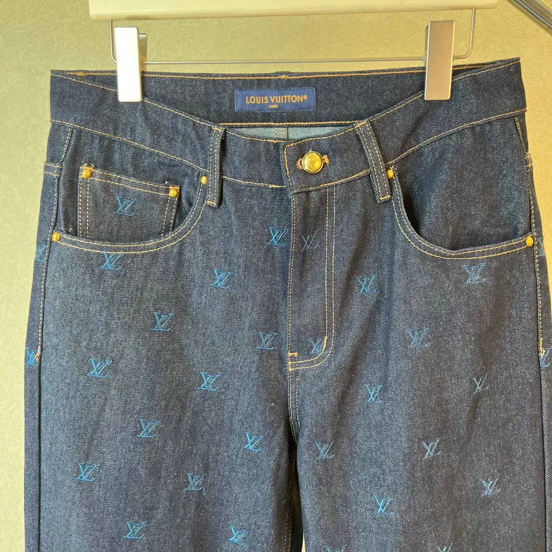 Monogram Embroidered Straight-Leg Jeans D35020569 — view 3